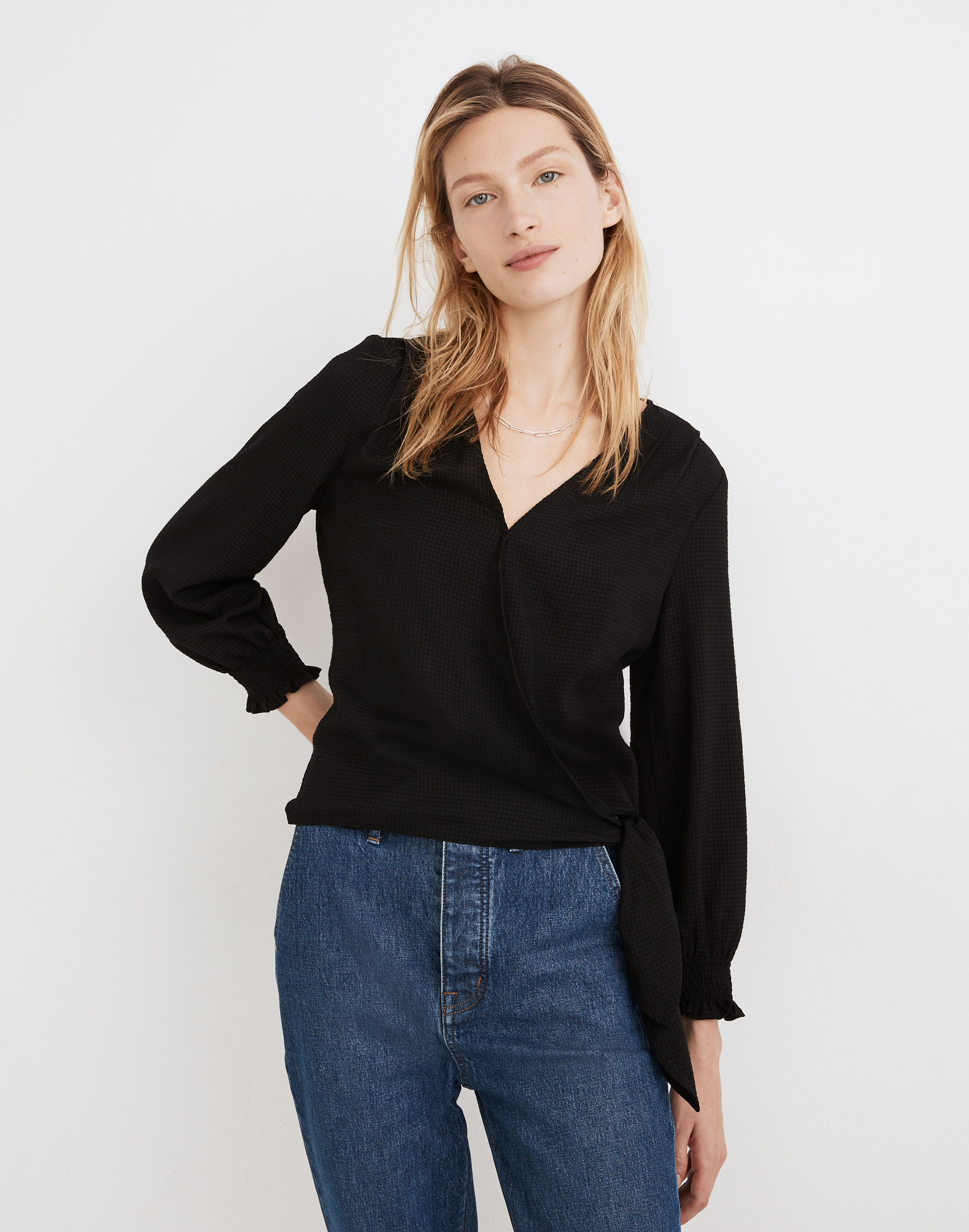 By Anthropologie Seamless Long-Sleeve Snap-Front Crop Top