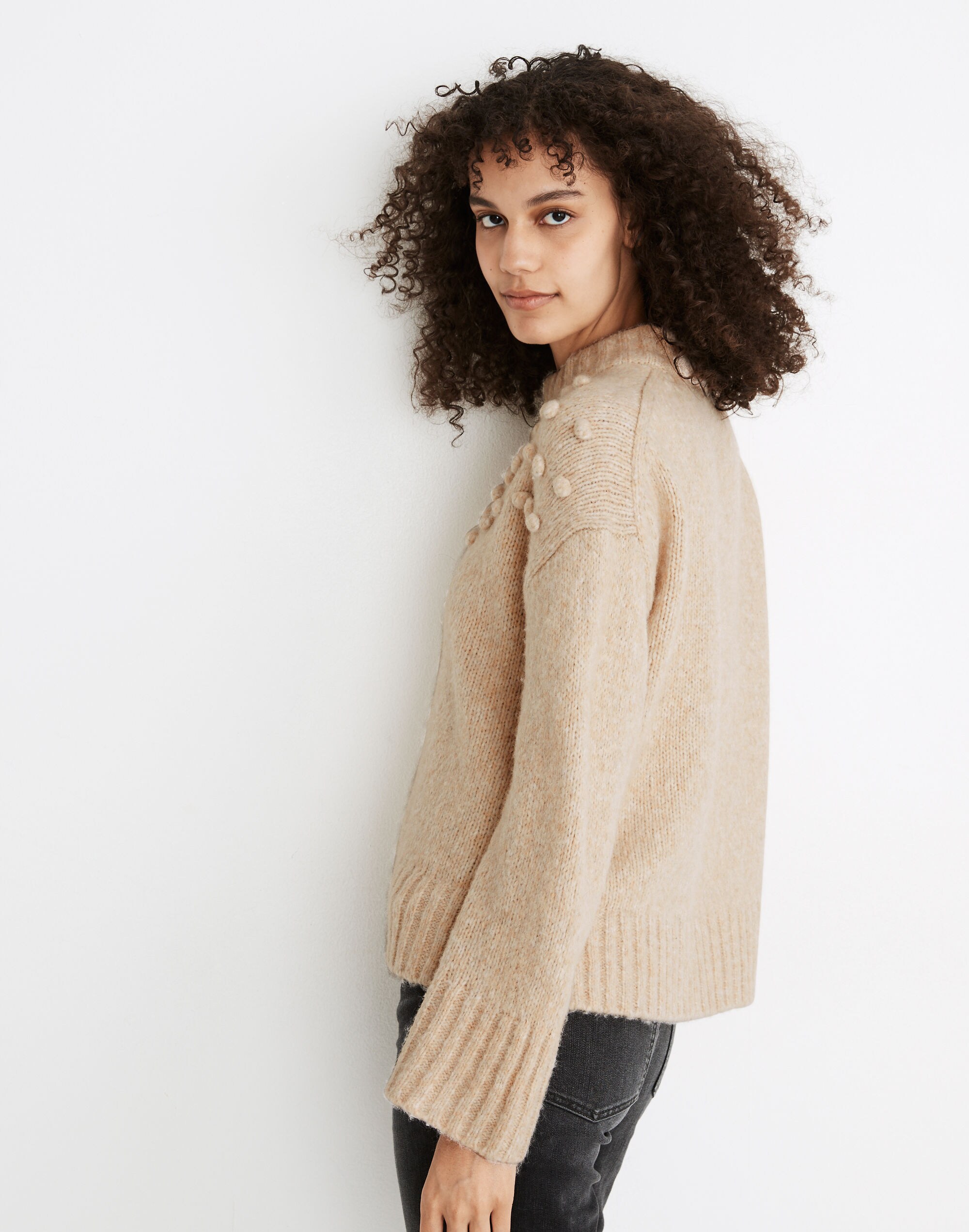 Placed Bobble Mockneck Sweater | Madewell