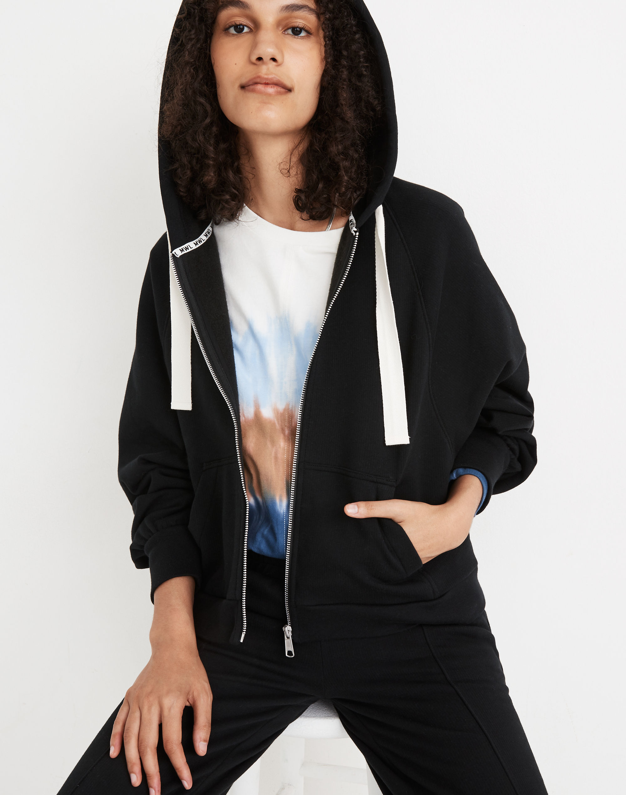 MWL Ribbed Cocoon Hoodie Sweatshirt