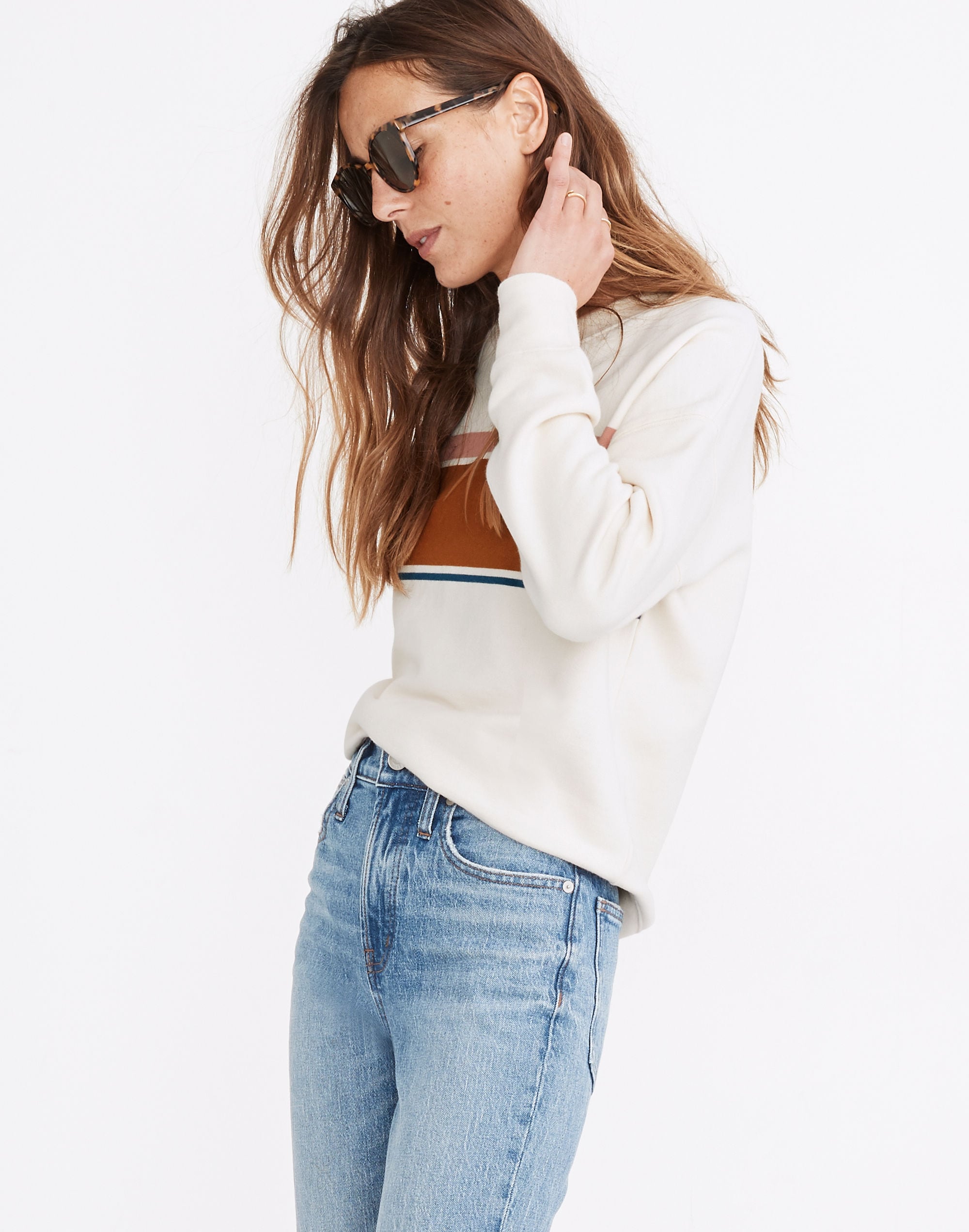 (Re)sourced Cotton Mainstay Sweatshirt Kimball Stripe | Madewell