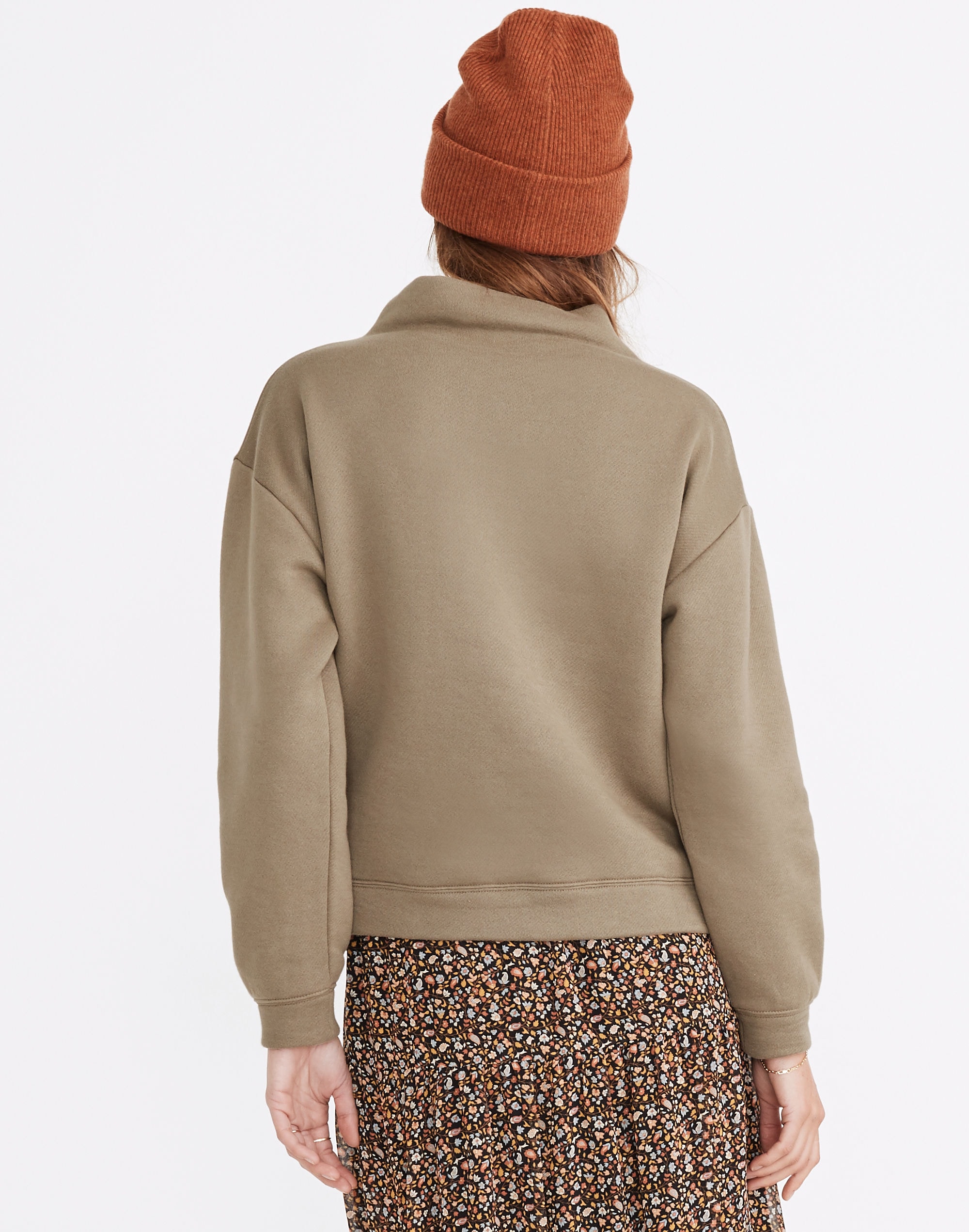 MWL Betterterry Mockneck Side-Button Sweatshirt | Madewell