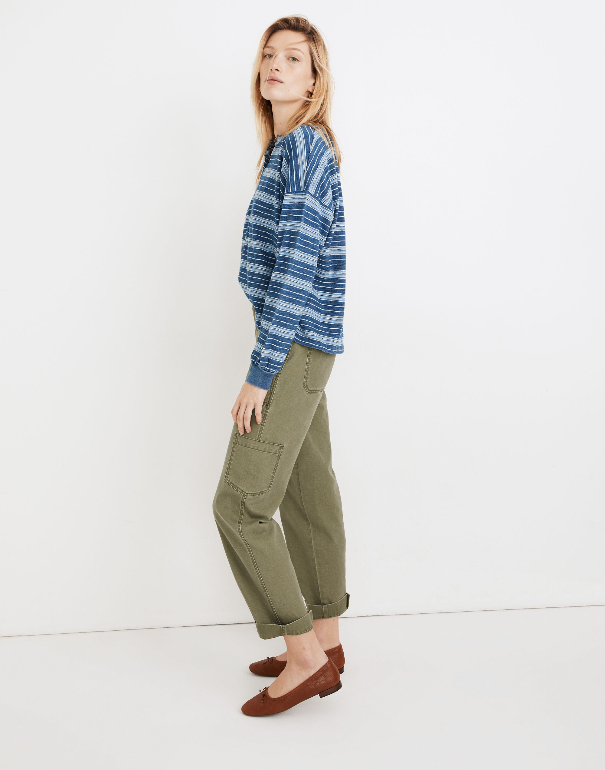 Roster Henley Tee Indigo Stripe | Madewell