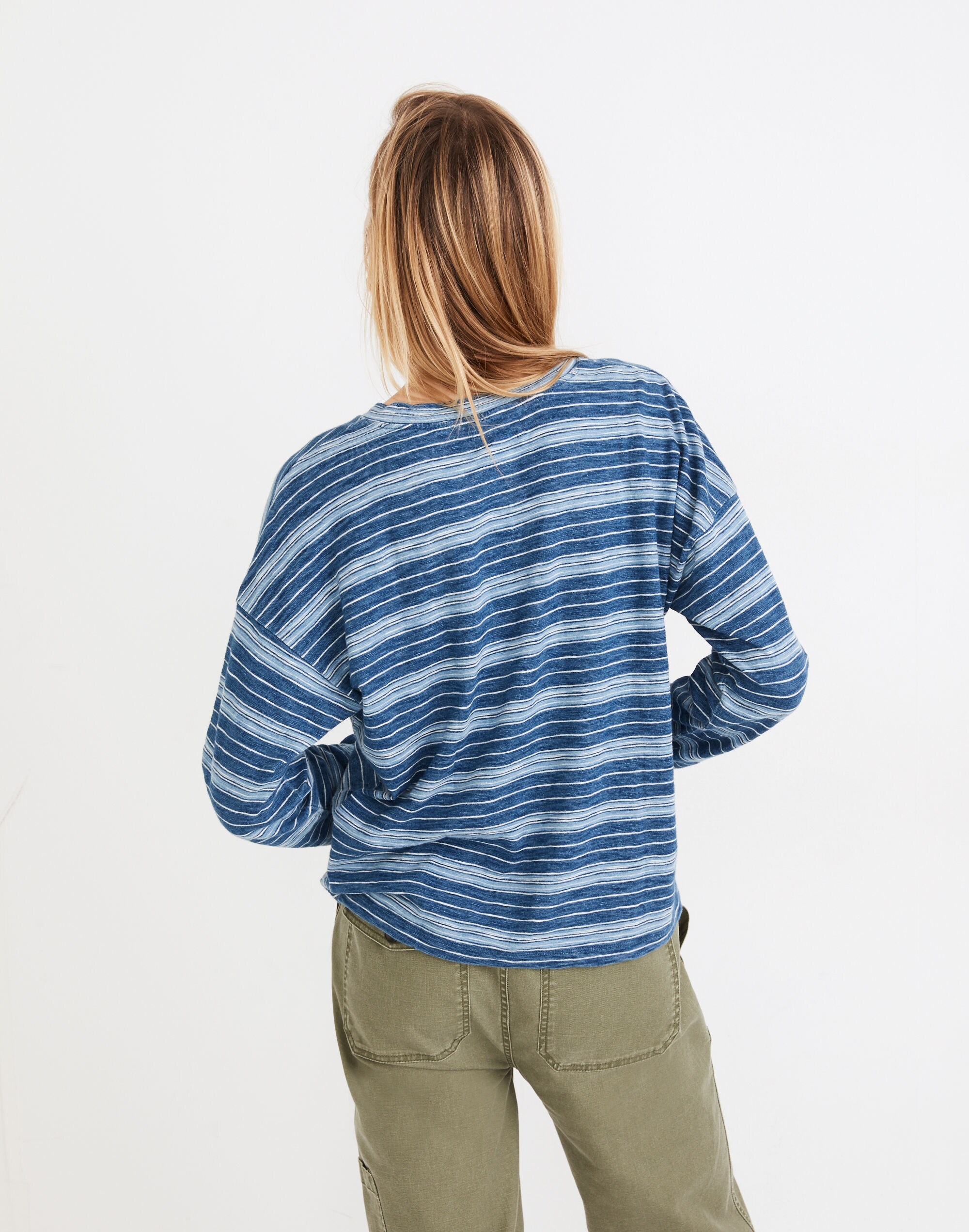 Roster Henley Tee Indigo Stripe | Madewell