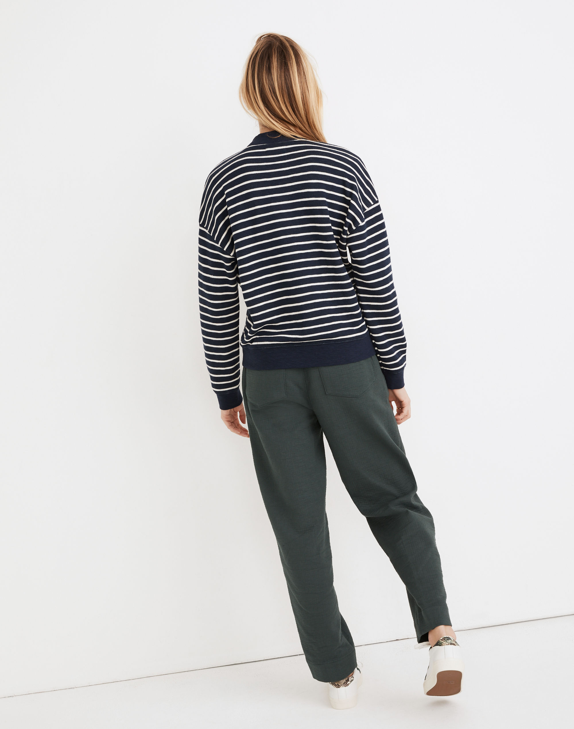 Quilted Studio Mockneck Sweatshirt Stripe | Madewell