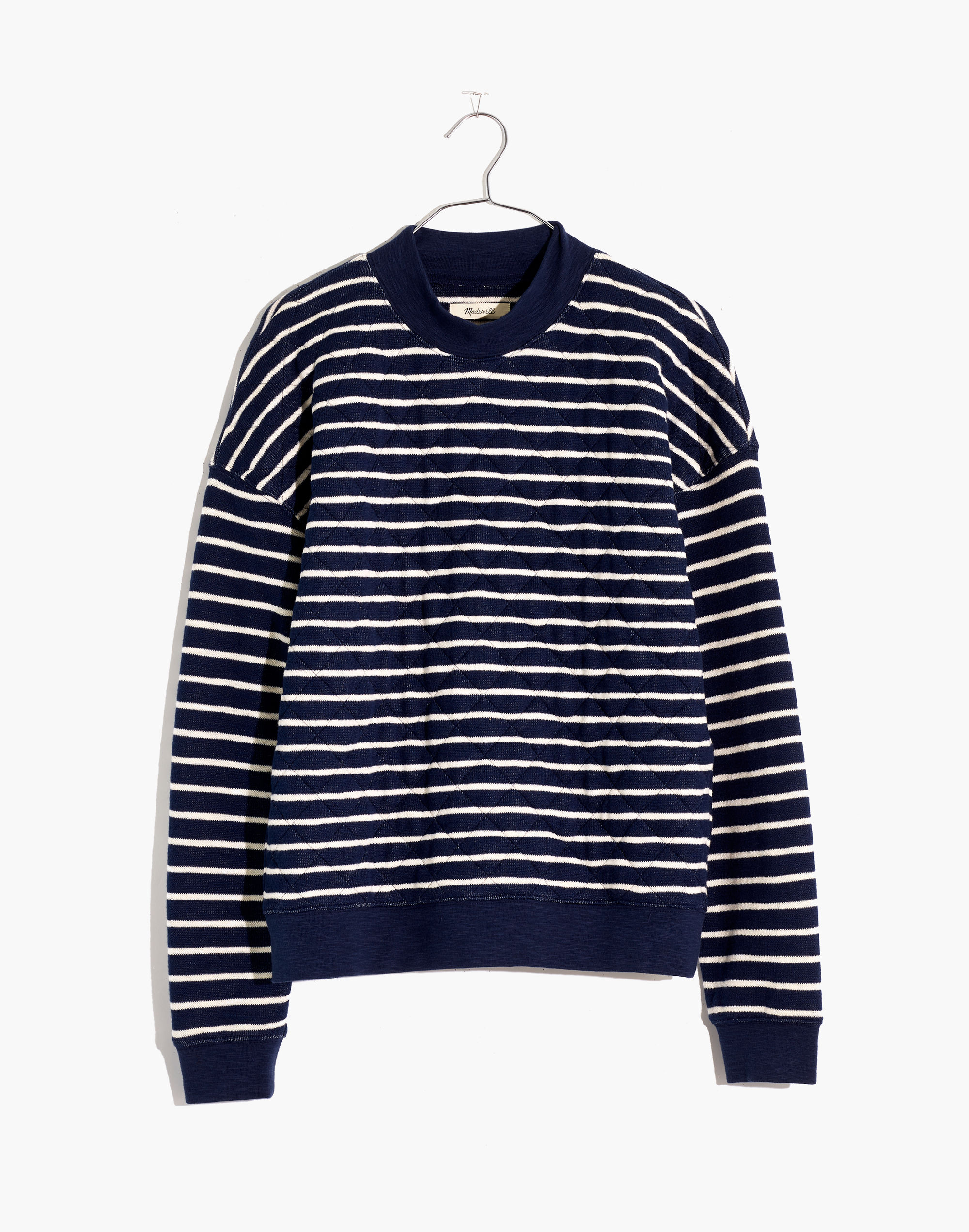 Quilted Studio Mockneck Sweatshirt Stripe | Madewell