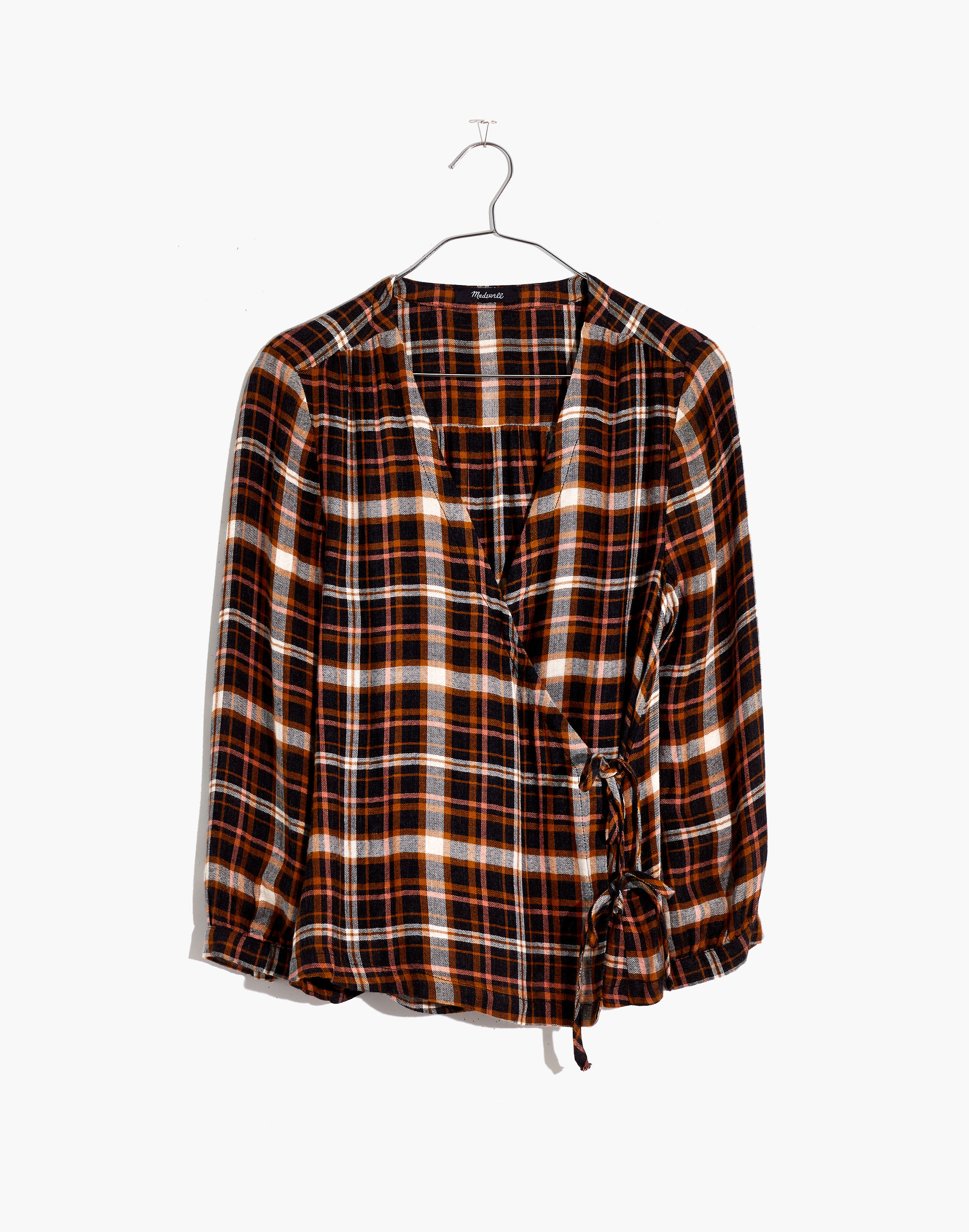 Plaid Gauze Double-Tie Wrap Top | Madewell