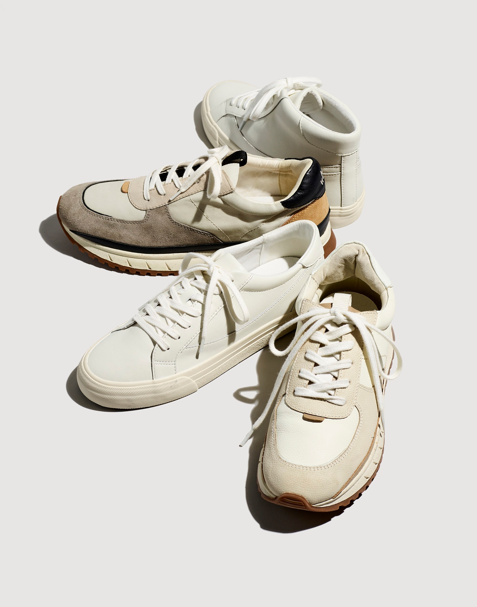 Kickoff Trainer Sneakers in Recycled Mesh and Leather