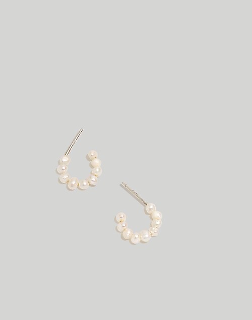 Tiny Pearl Stud Earrings Creative Two Ways to Wear Gold Plated