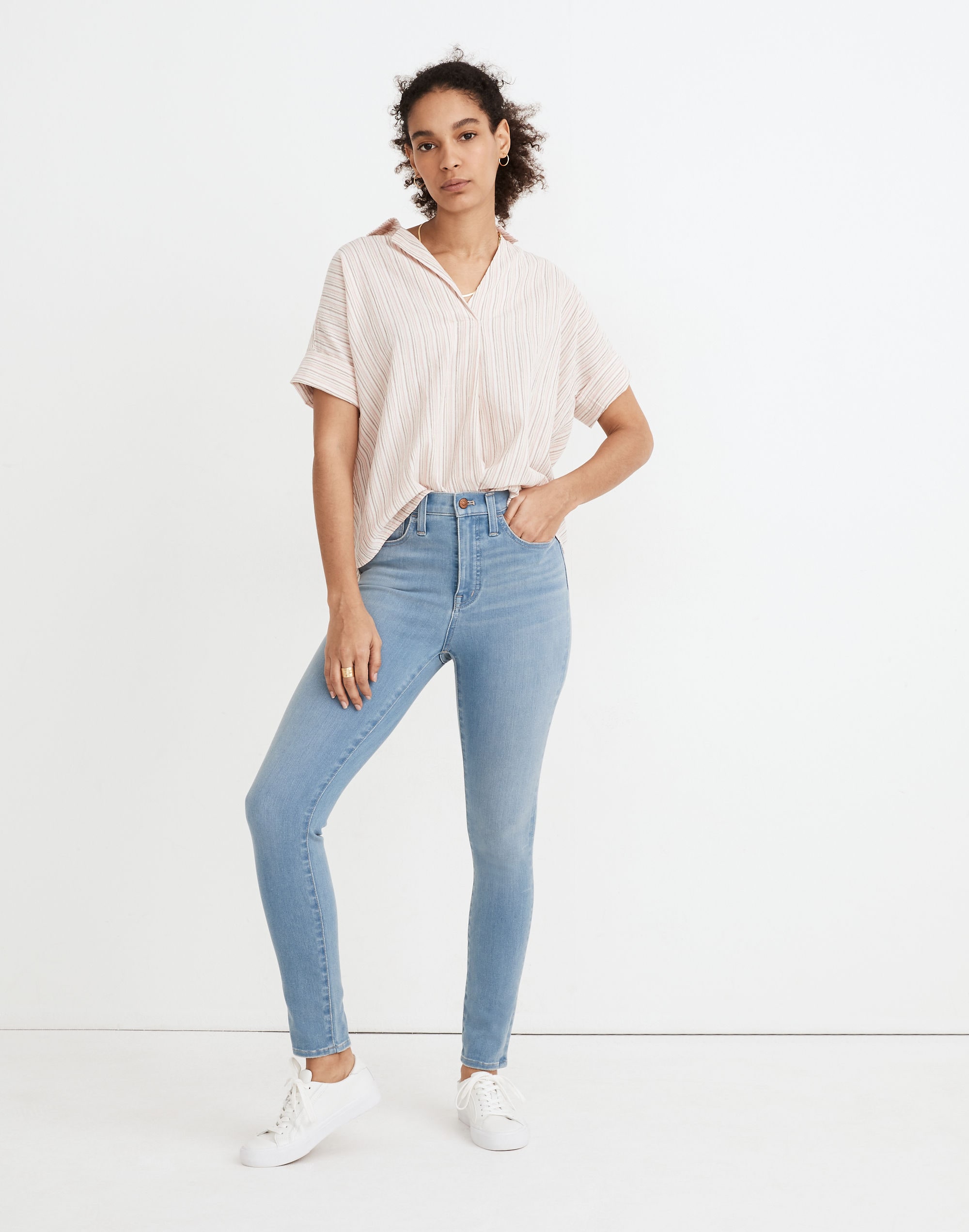 Petite 10 High-Rise Roadtripper Jeggings: Button-Front Edition