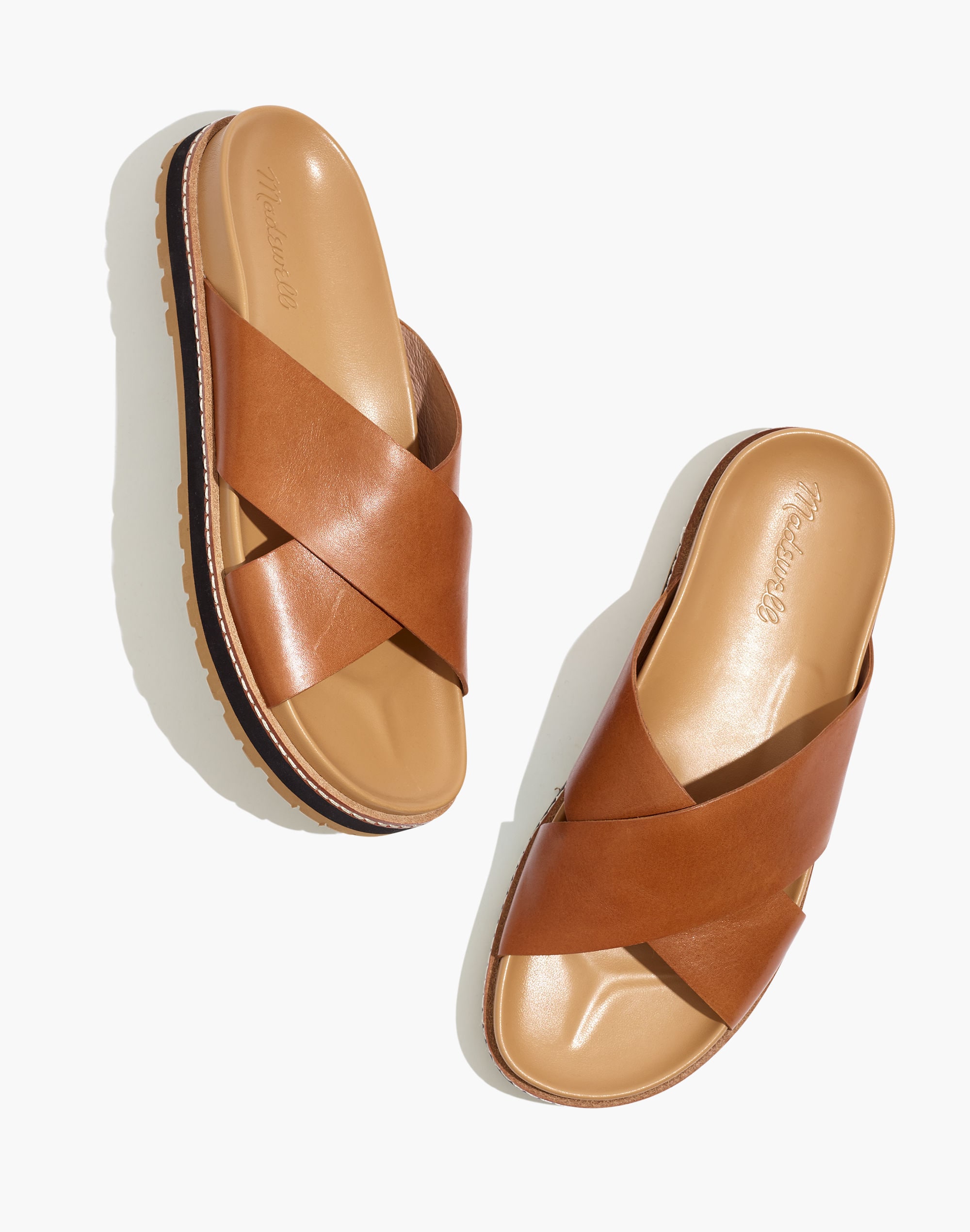 The Dayna Lugsole Slide Sandal in Leather | Madewell