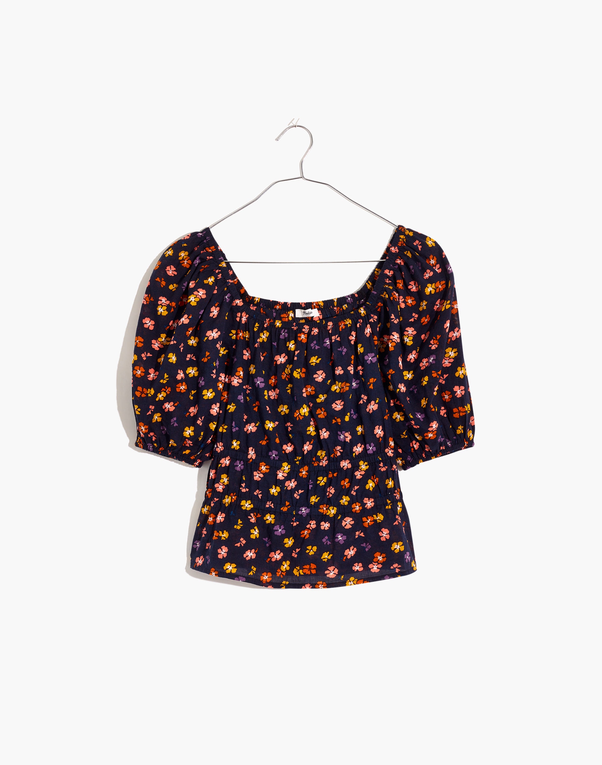 Smocked-Waist Crop Top Aloha Floral | Madewell