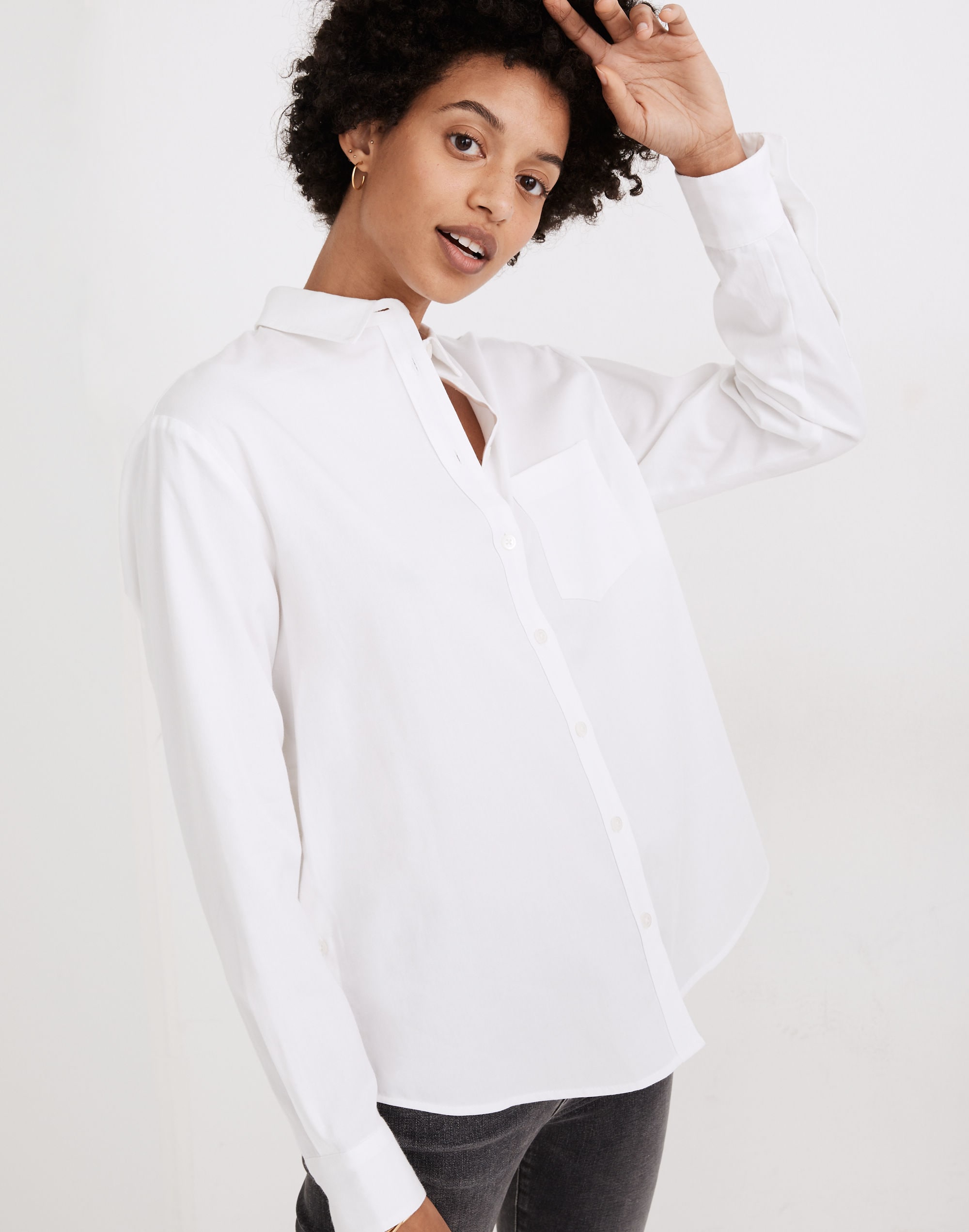 Women's Side-Button Oversized Ex-Boyfriend Shirt | Madewell