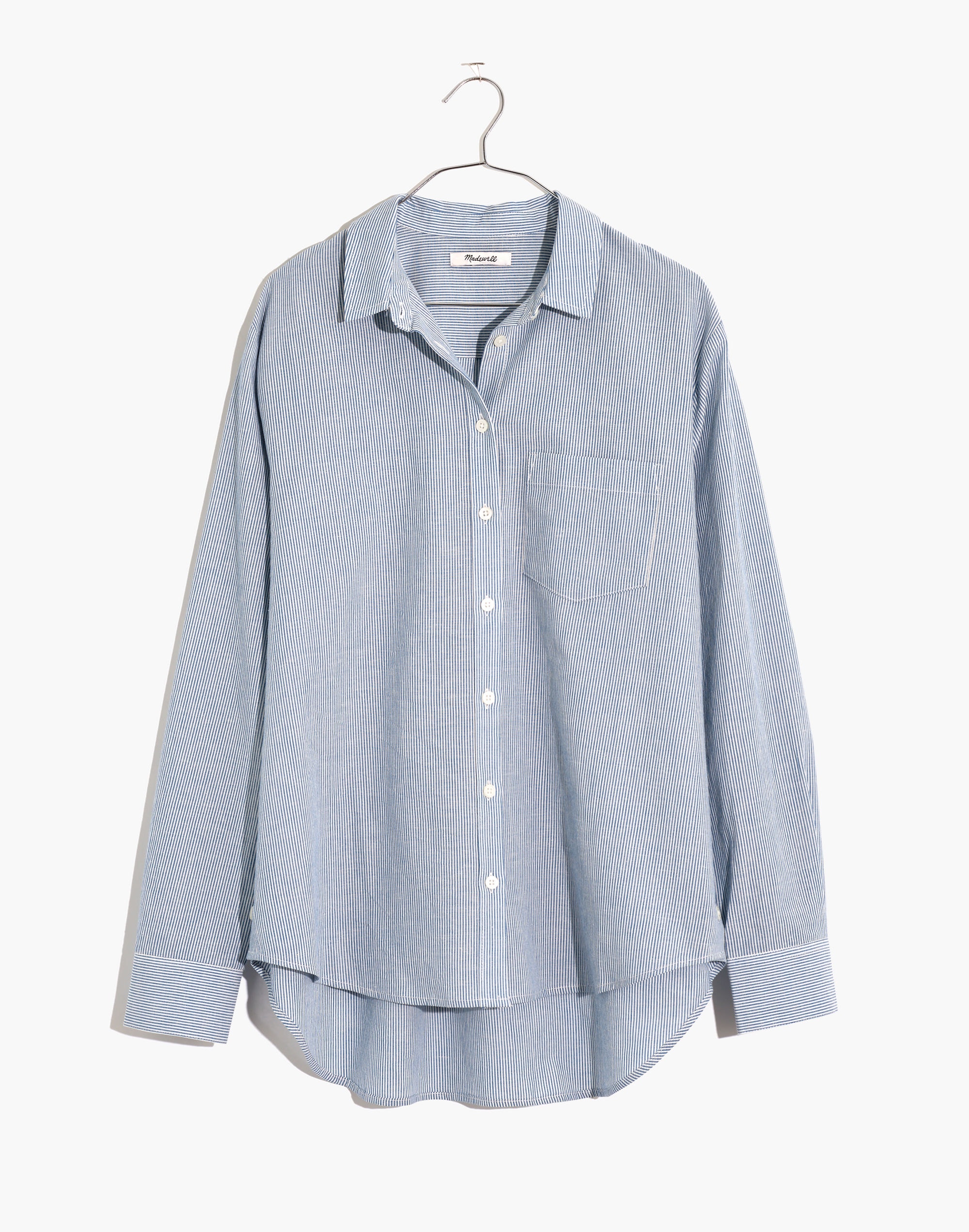 Side-Button Oversized Ex-Boyfriend Shirt Stripe | Madewell