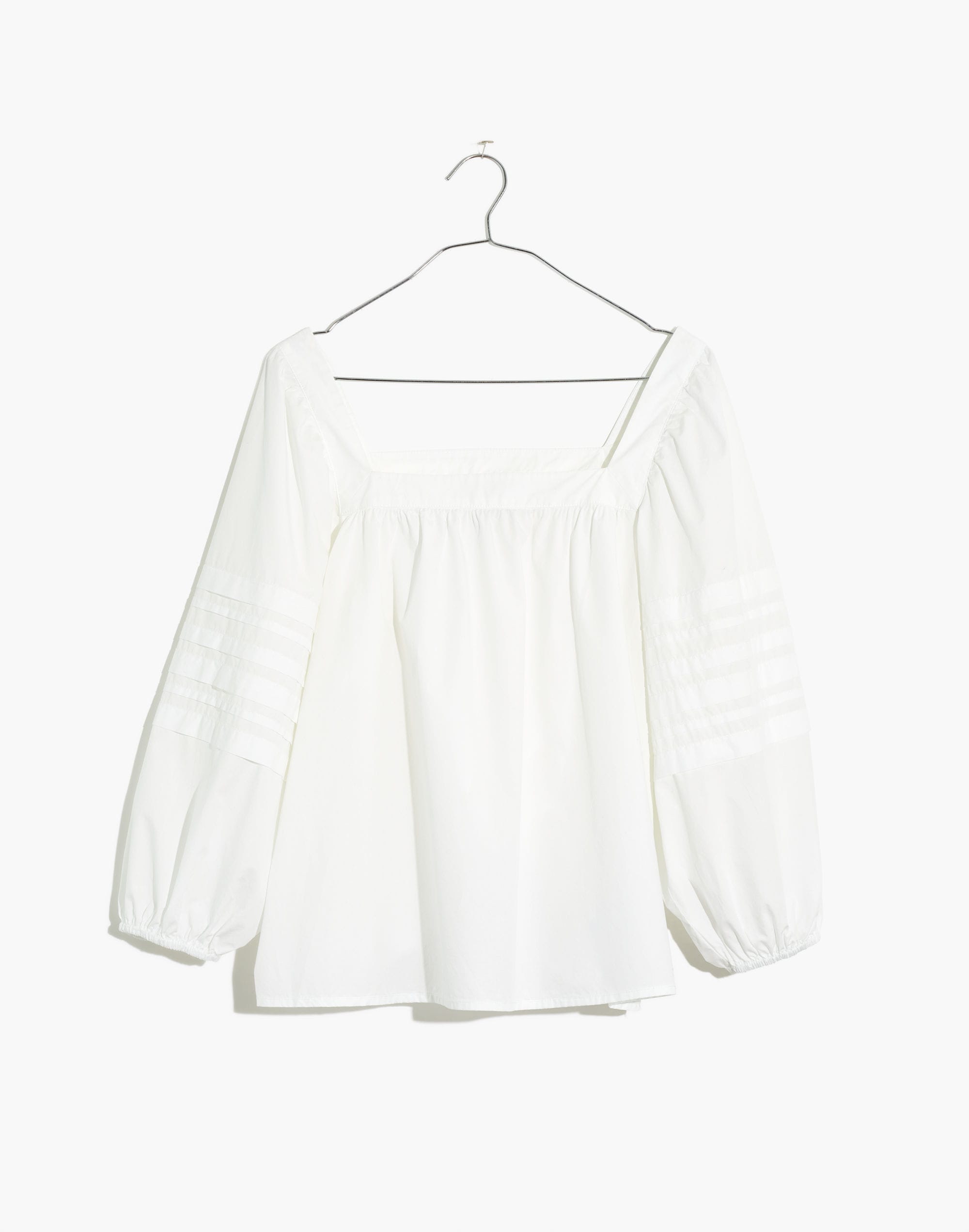 Square-Neck Pleat-Sleeve Top | Madewell