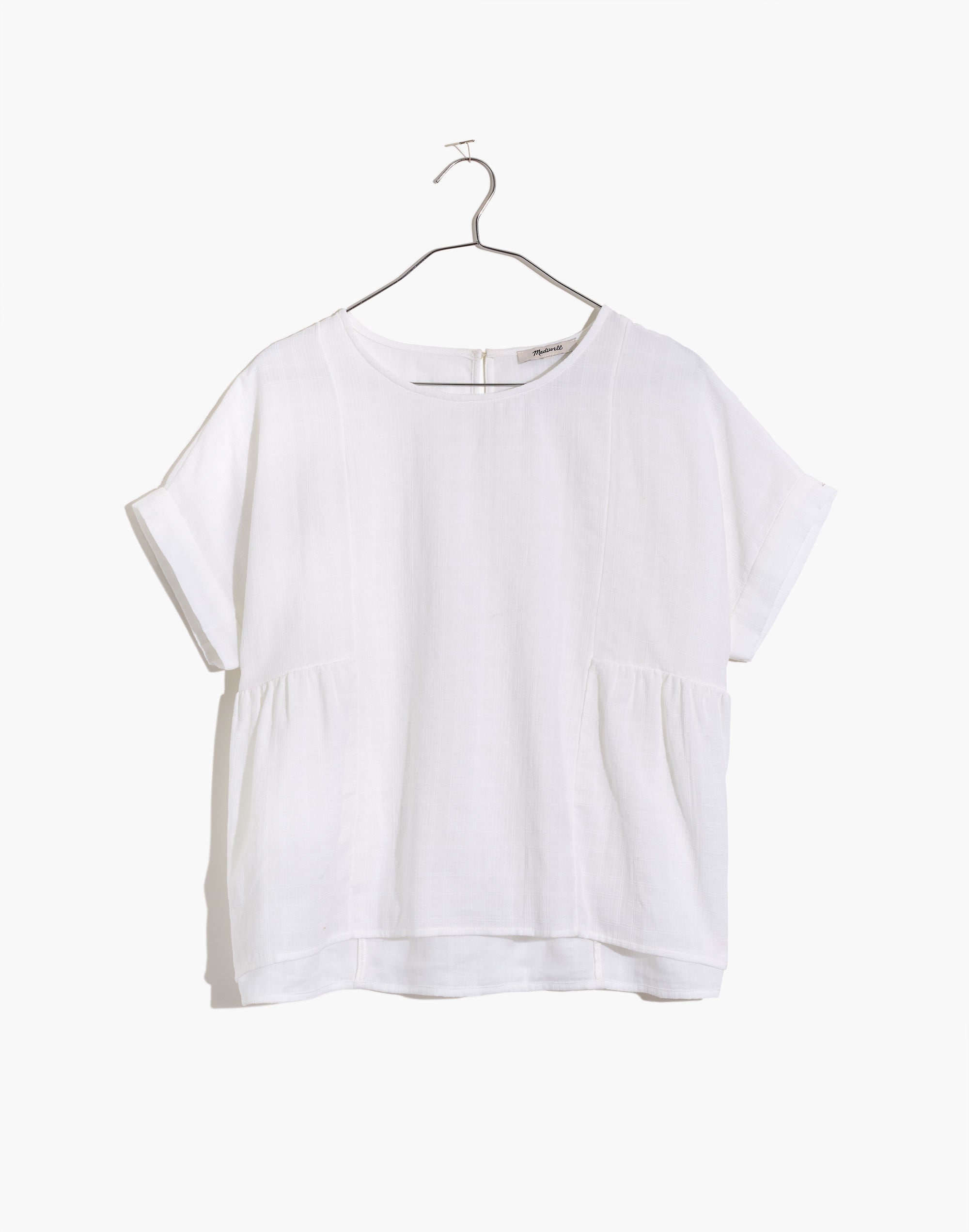 Cuffed-Sleeve Shirred Top | Madewell