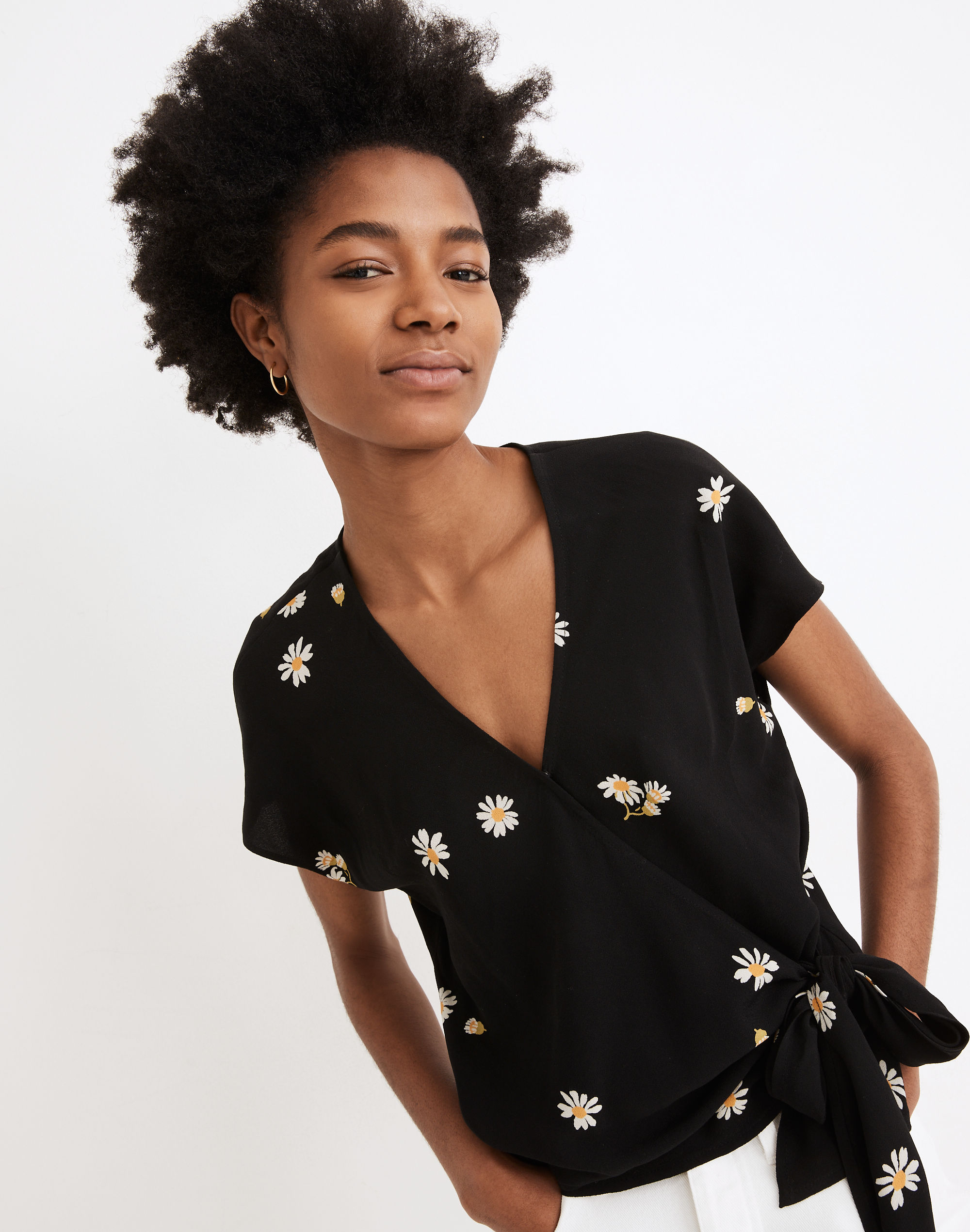 Sash-Tie Wrap Top Lazy Daisies | Madewell