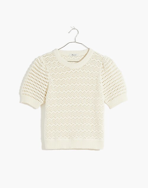 Lucky Brand Live In Love Ivory Crochet Sweater