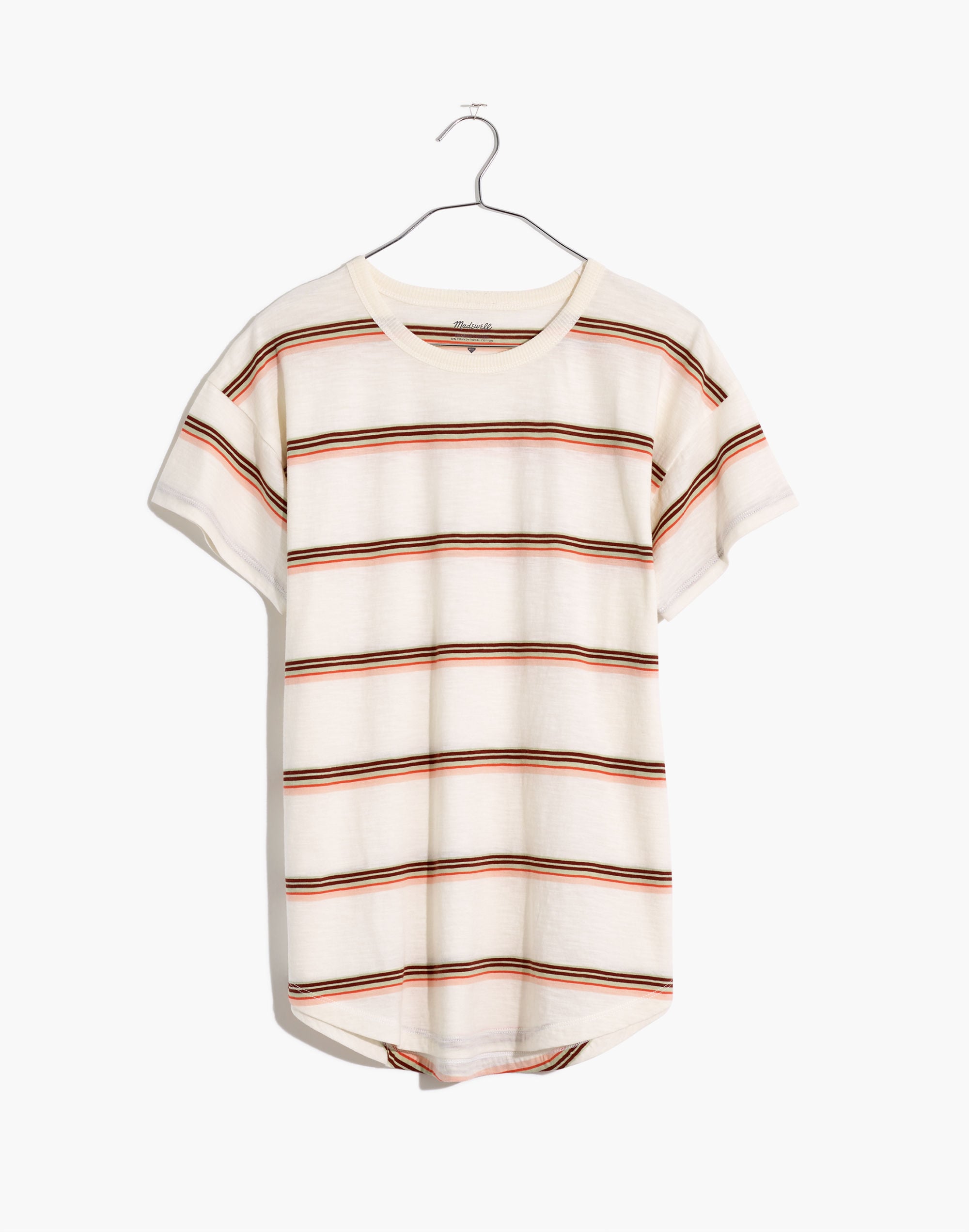 Whisper Cotton Rib-Crewneck Tee Myrtle Stripe | Madewell