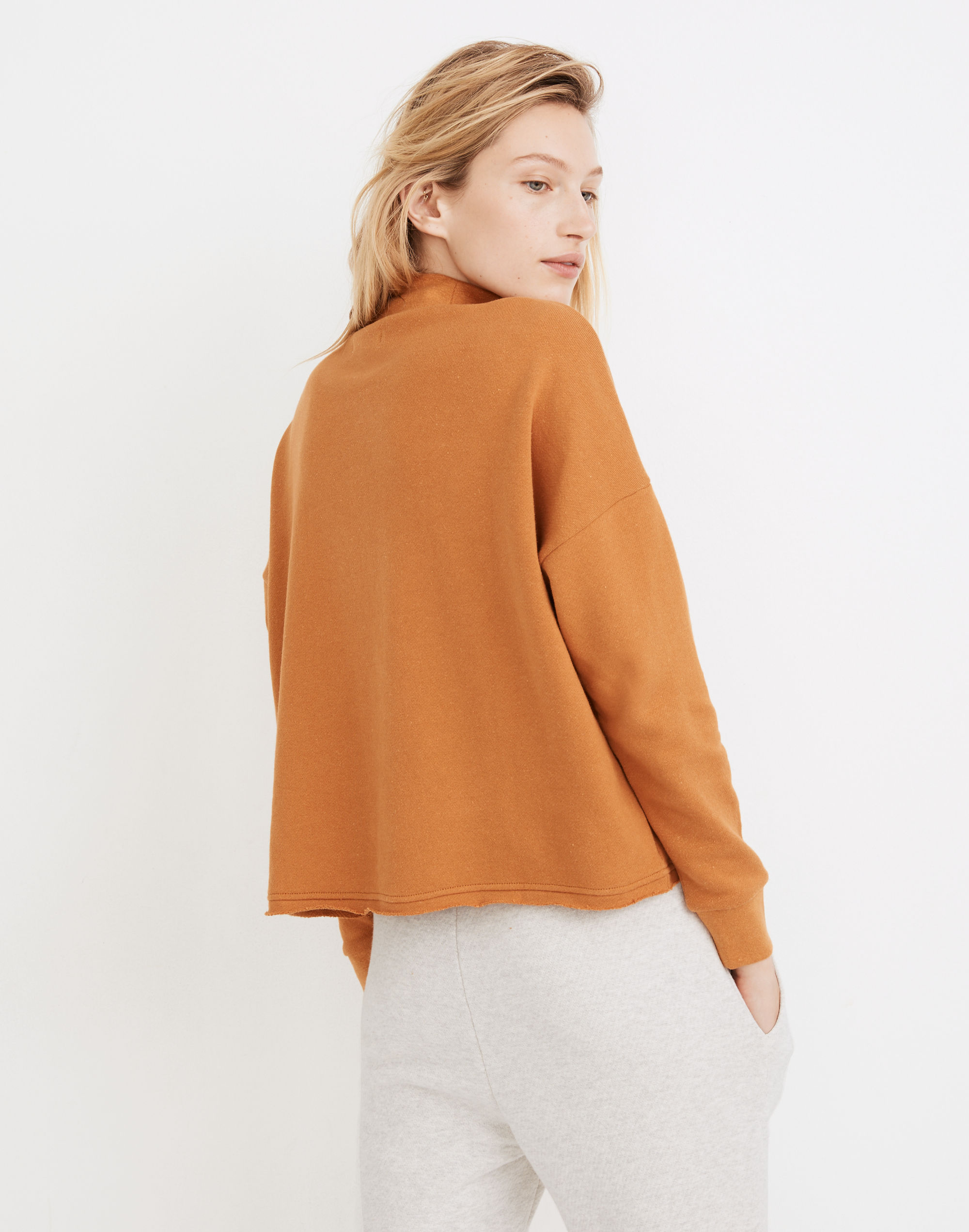 Hemp-Cotton Mockneck Sweatshirt | Madewell