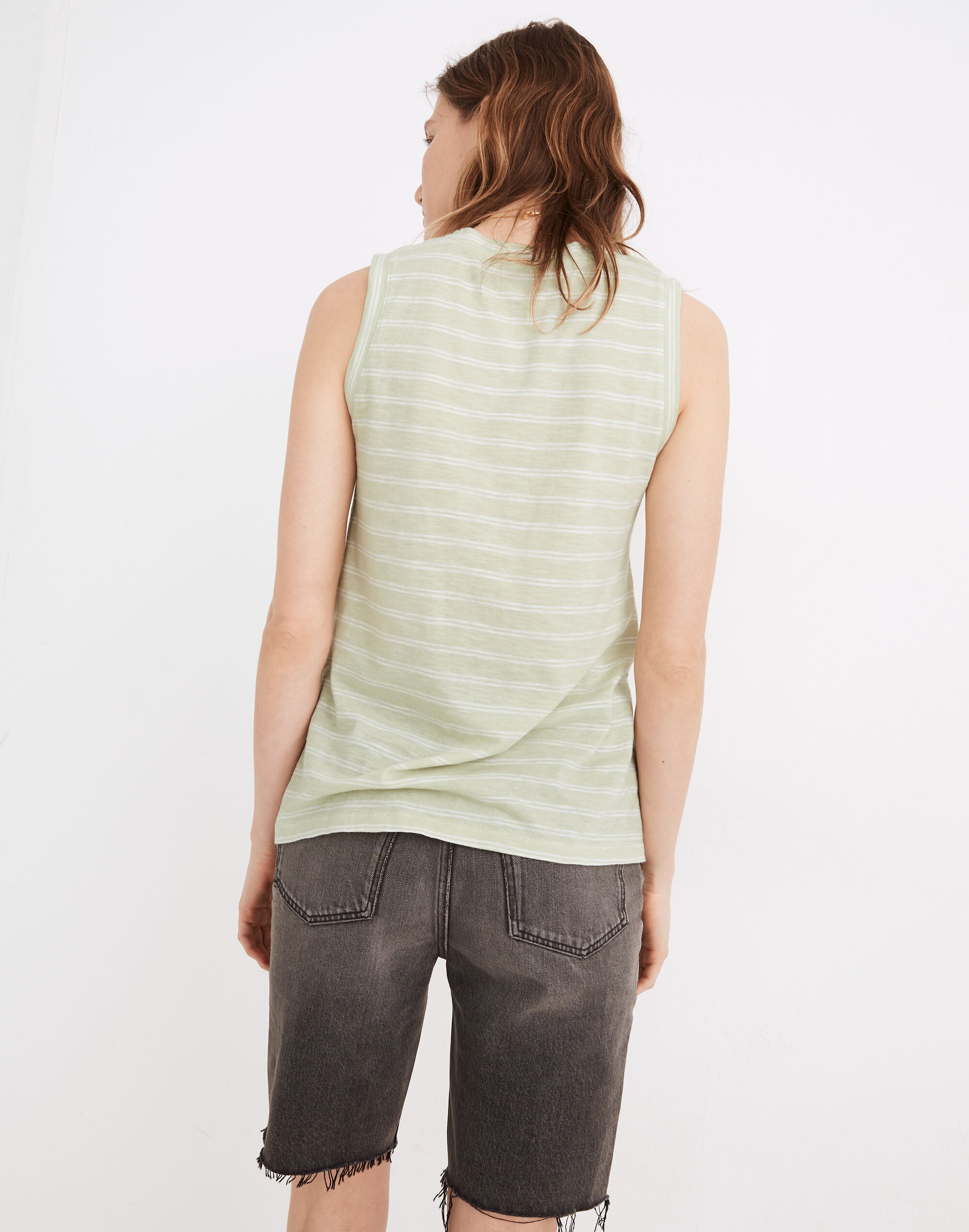 Whisper Cotton V-Neck Tank Beasley Stripe | Madewell