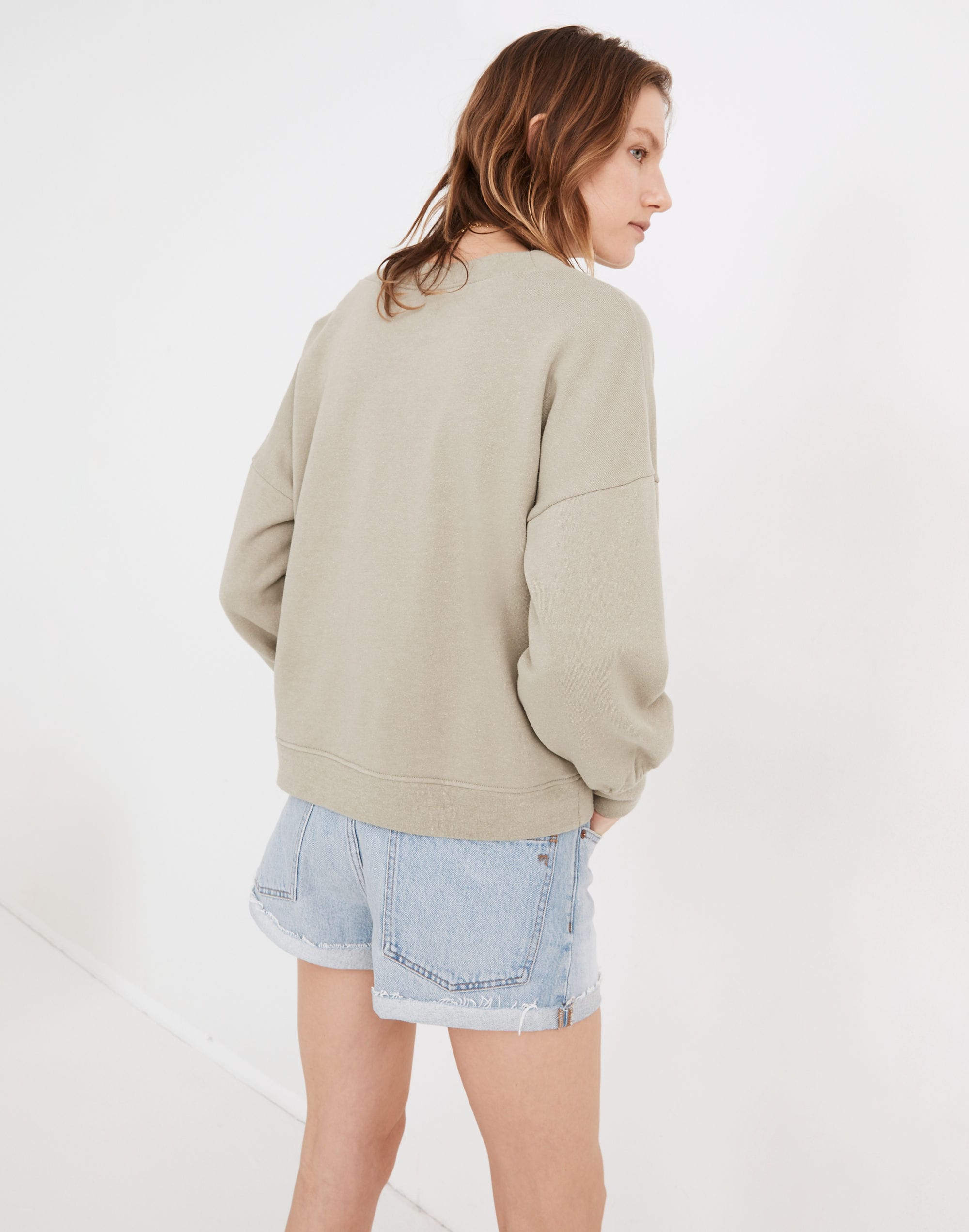 Hemp-Cotton V-Neck Sweatshirt | Madewell