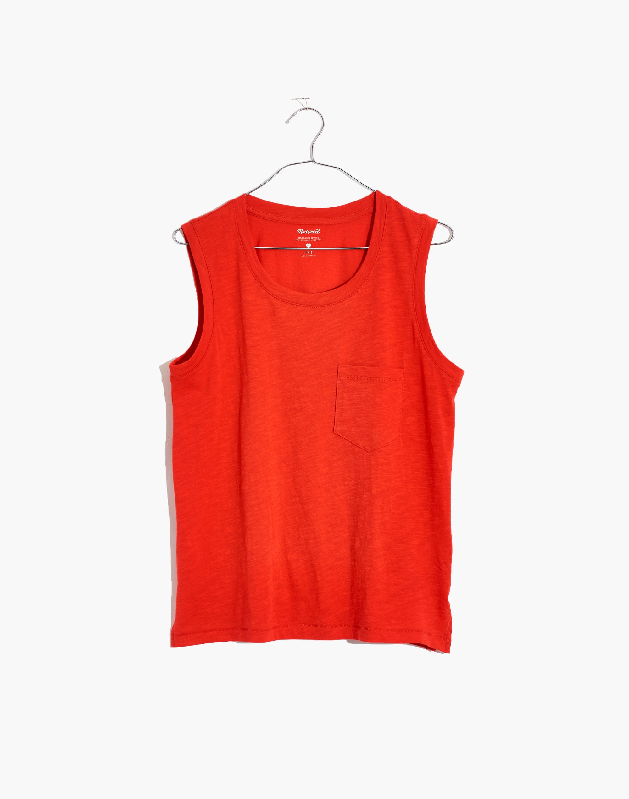 Whisper Cotton Crewneck Pocket Muscle Tank | Madewell