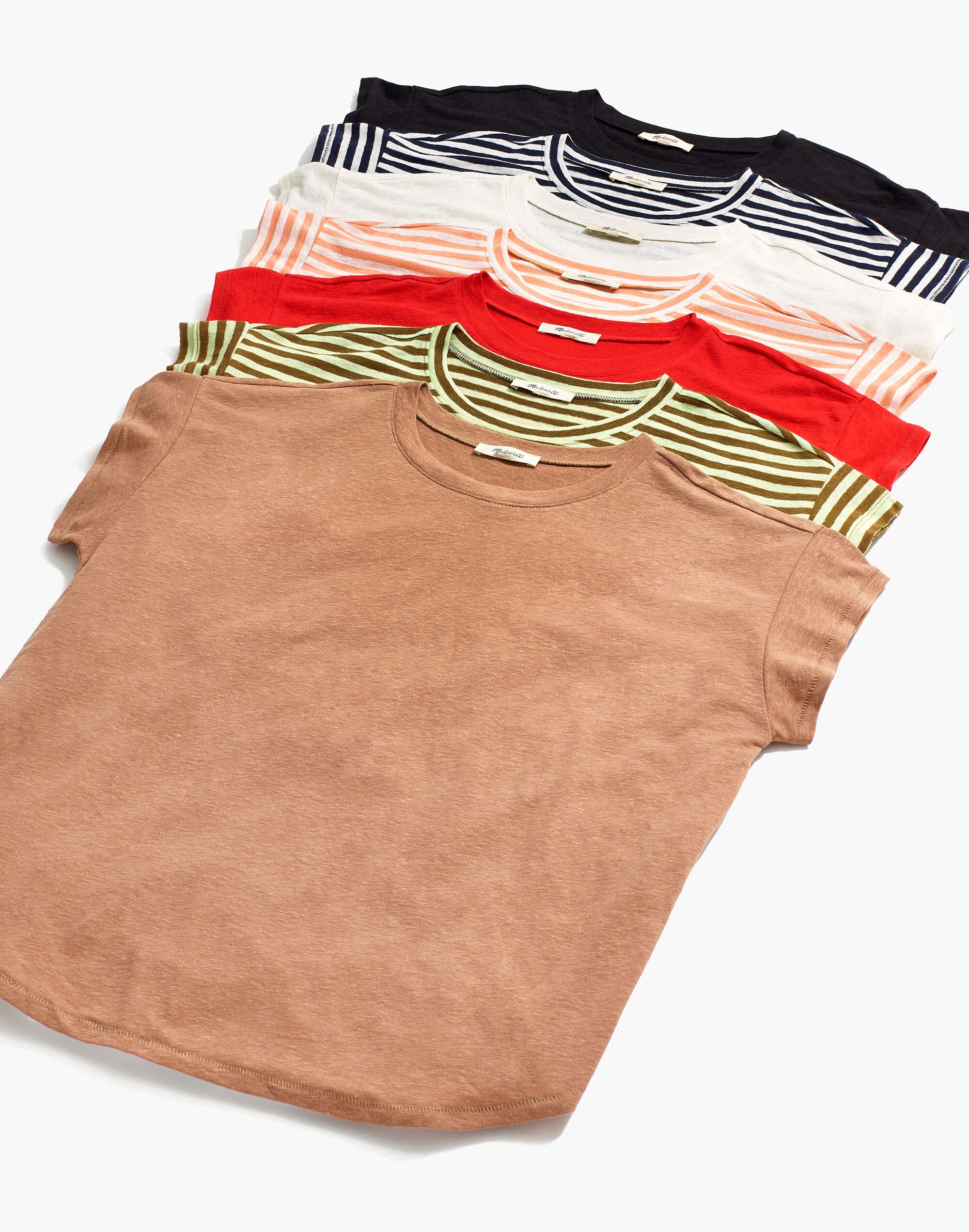 Linen-Blend Asbury Tee in Lorrie Stripe | Madewell