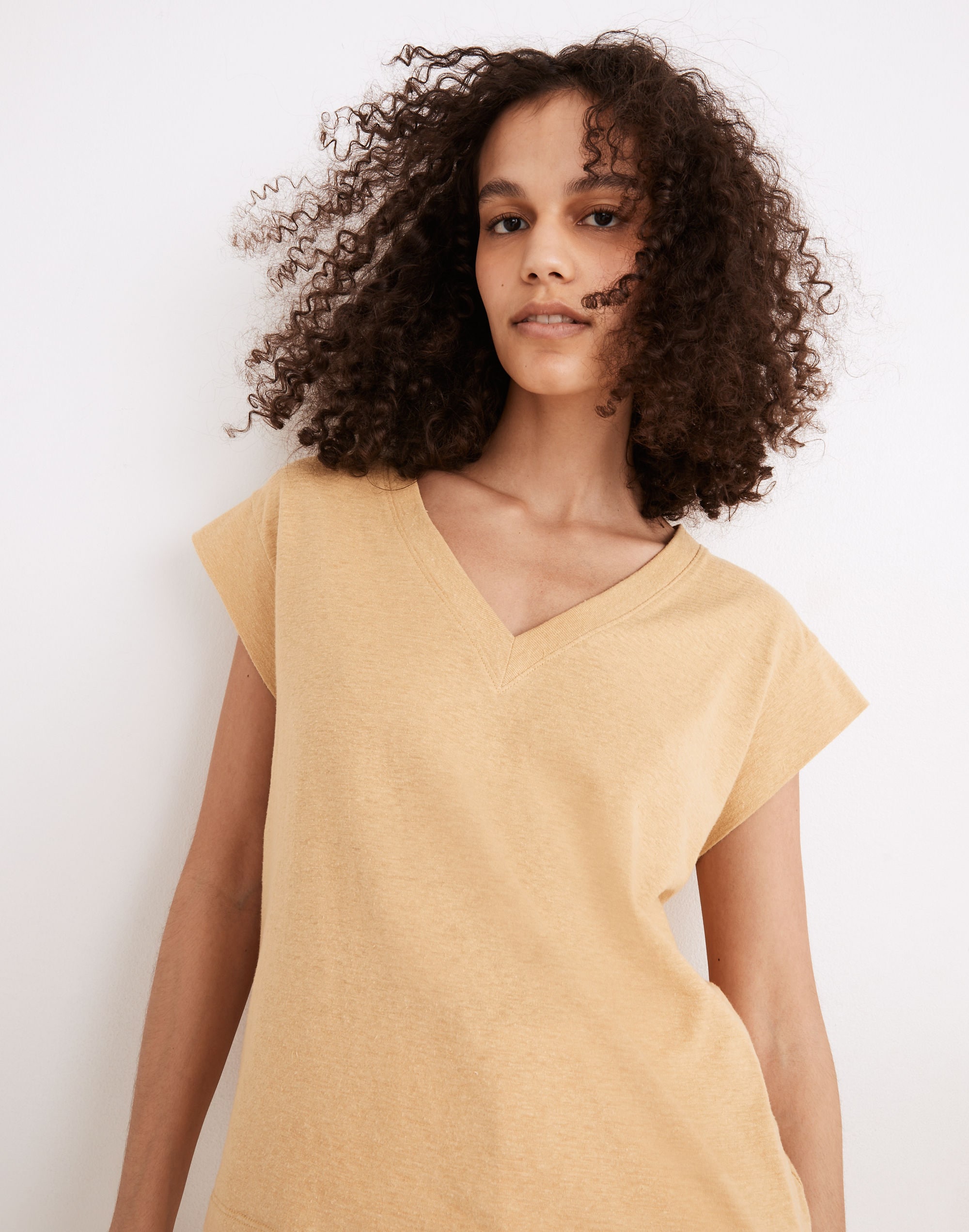 Hemp-Cotton V-Neck Muscle Tee | Madewell