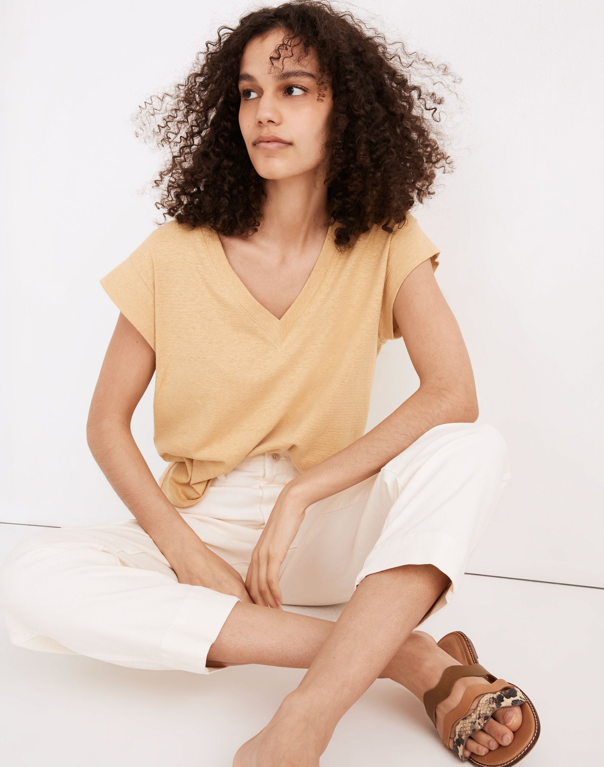 Hemp-Cotton V-Neck Muscle Tee | Madewell