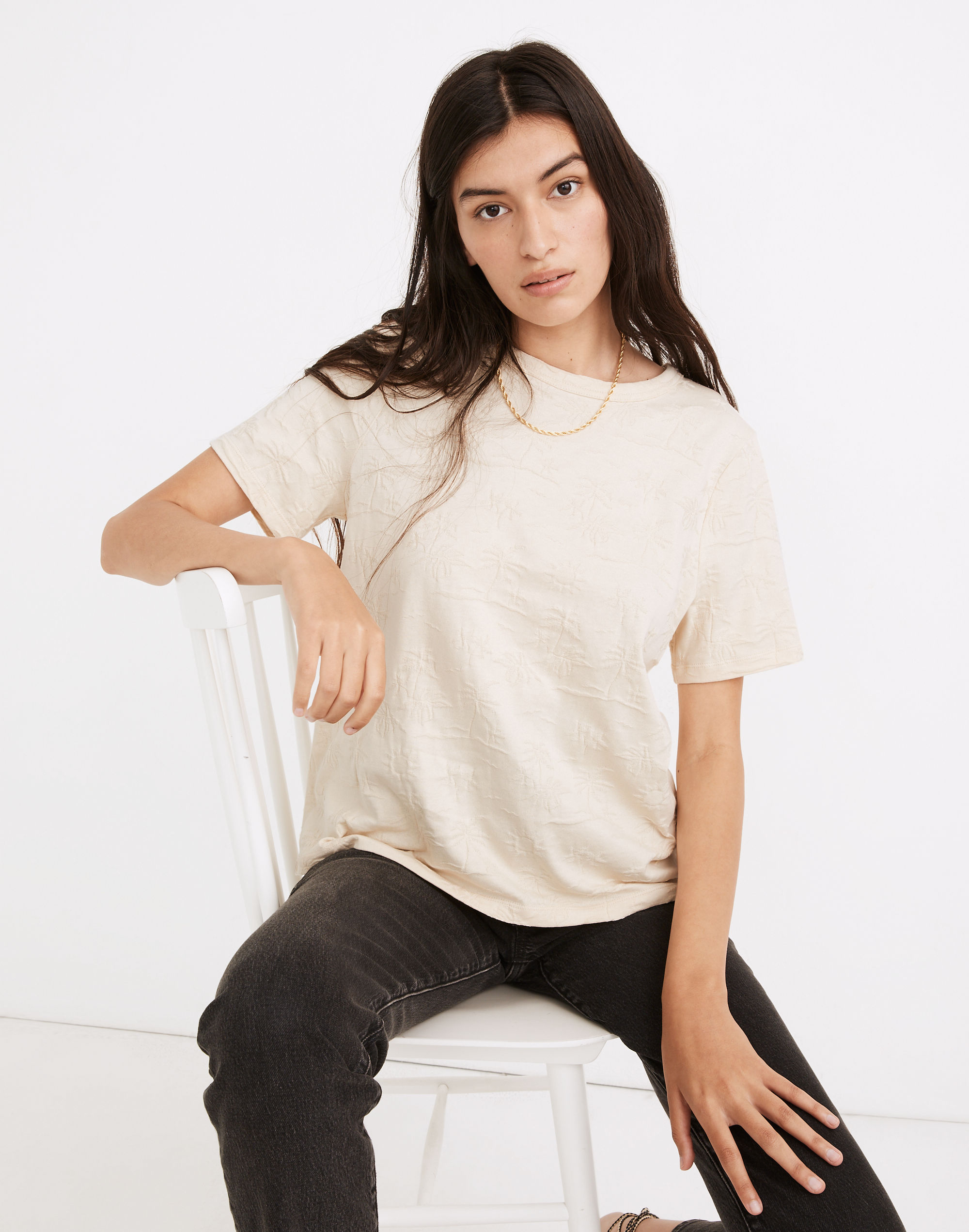 Palm Tree Jacquard Tomboy Tee