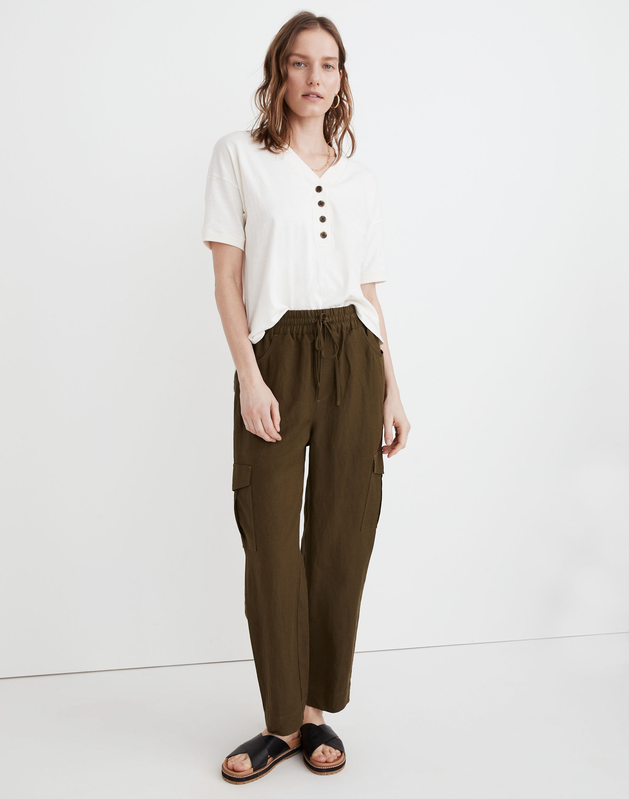 Linen drawstring pants Kaia