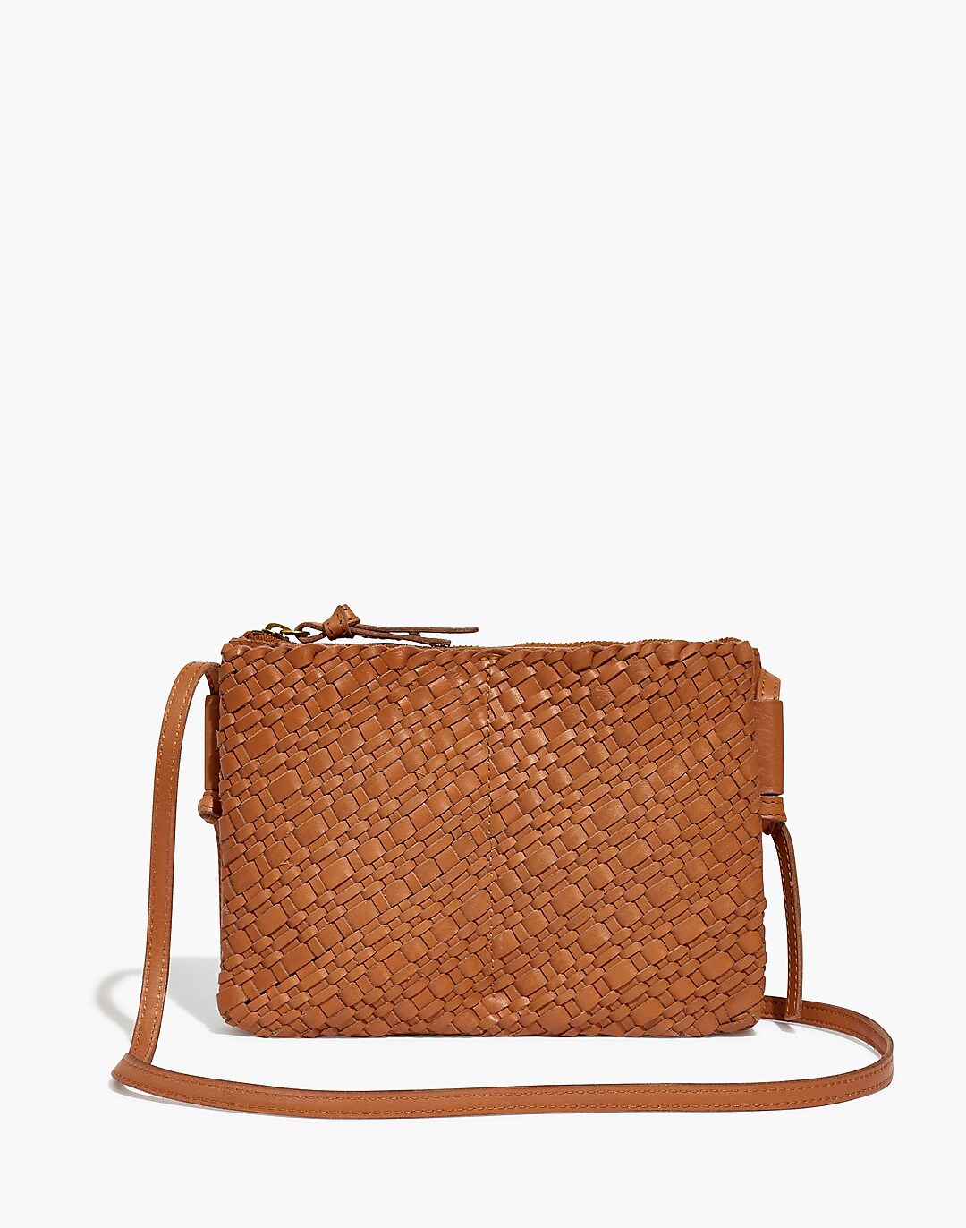 Mint Woven Leather Crossbody Bag