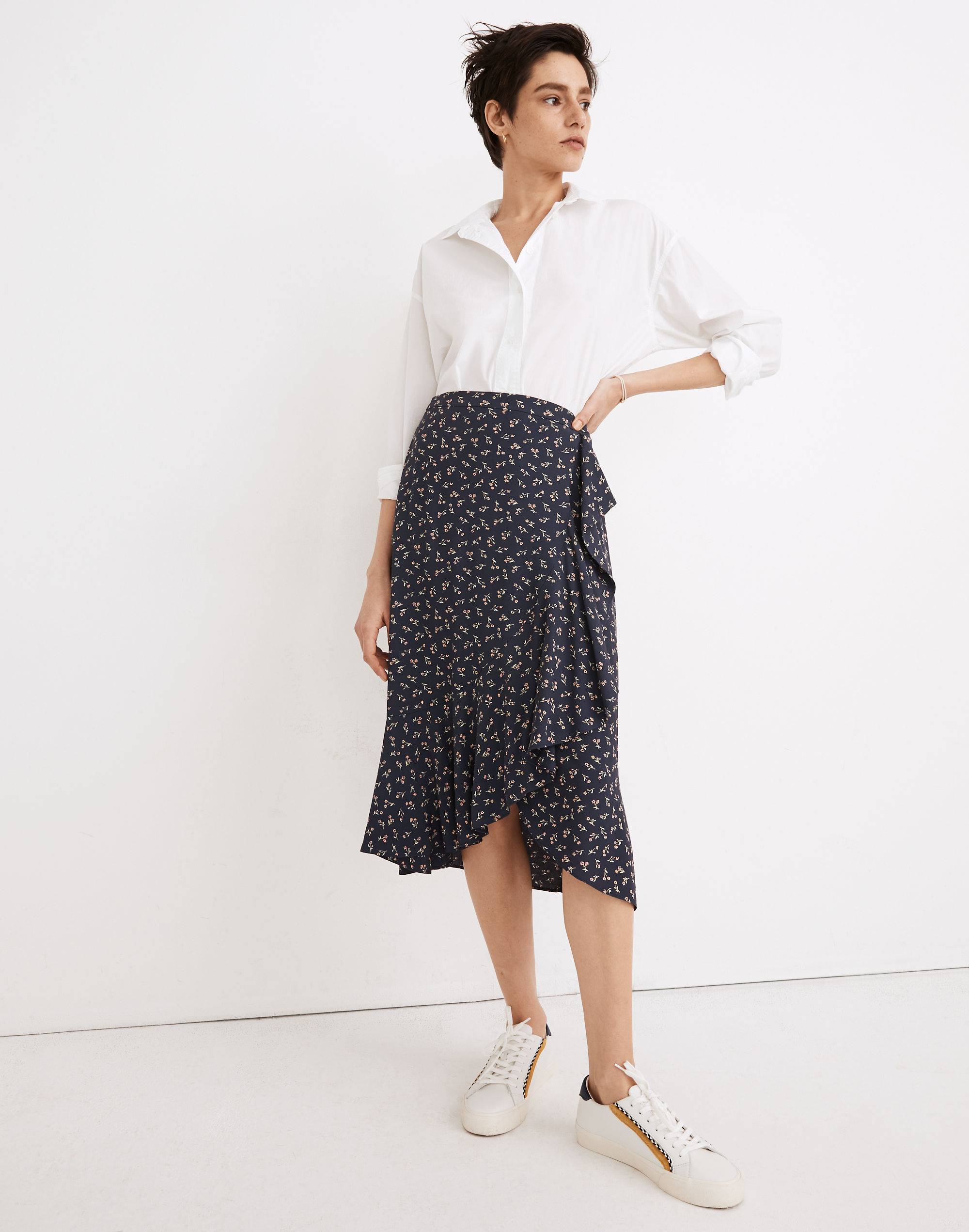 Ruffle-Wrap Midi Skirt Spring Fling | Madewell