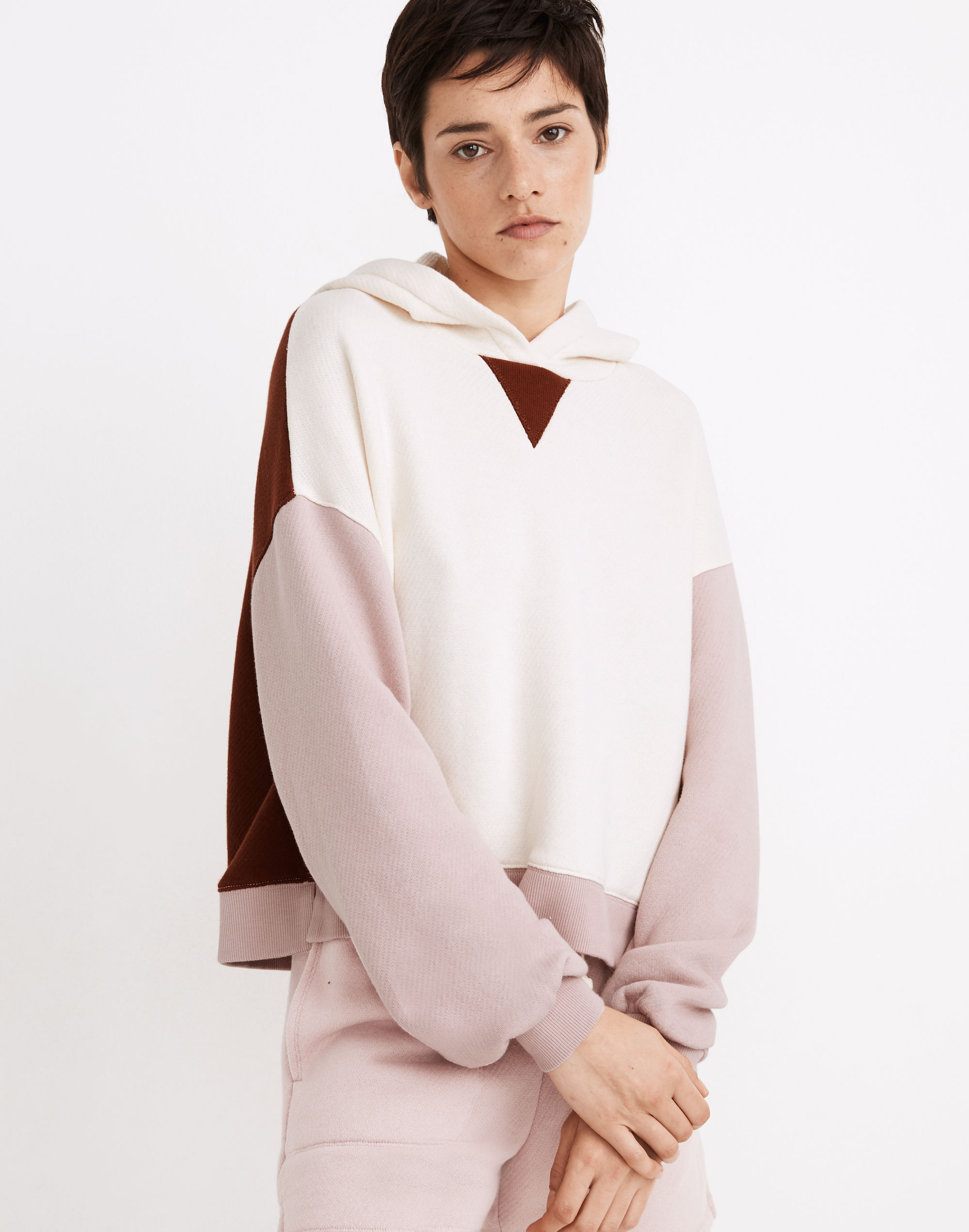 MWL Airyterry Hoodie Sweatshirt Colorblock | Madewell