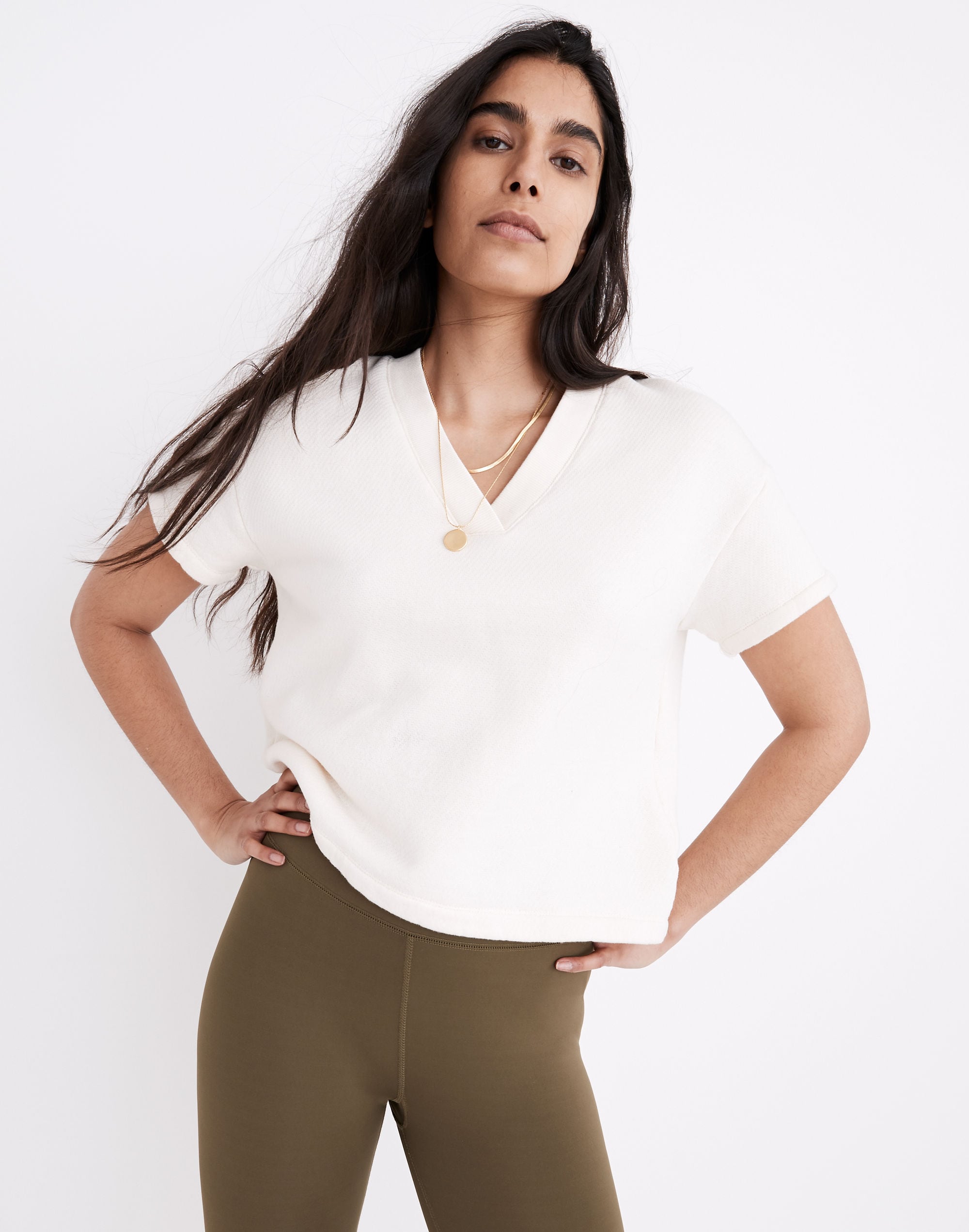 MWL Airyterry V-Neck Sweatshirt Tee | Madewell