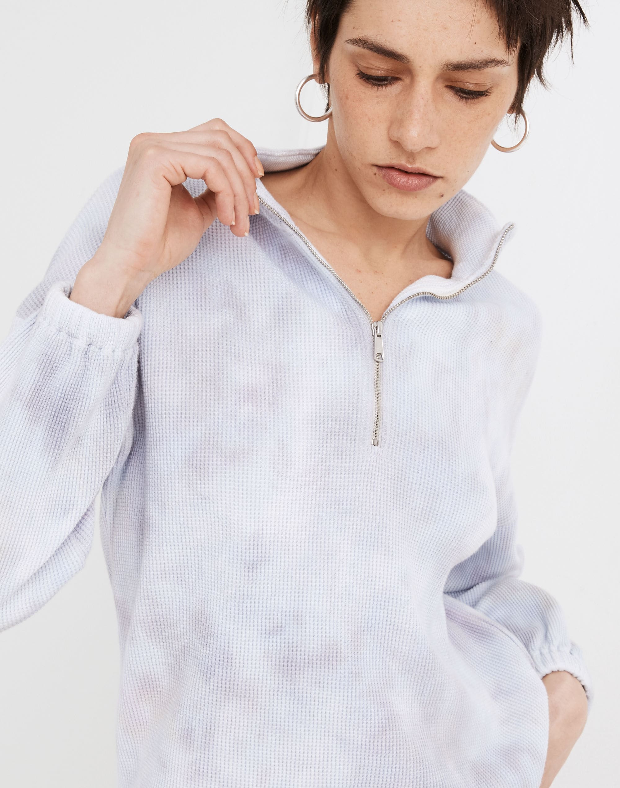 MWL Waffle Half-Zip Shirttail Sweatshirt Tie-Dye | Madewell