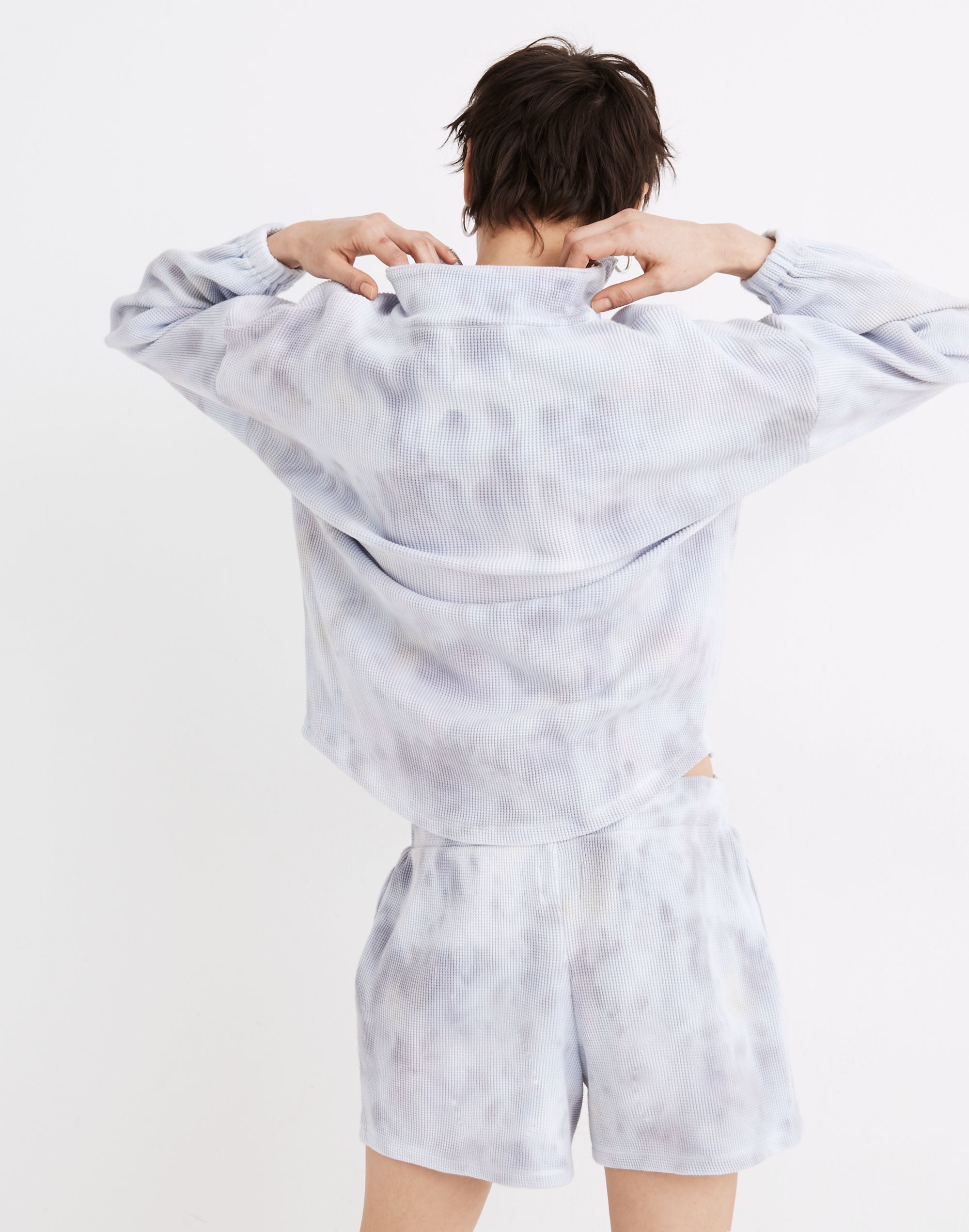 MWL Waffle Half-Zip Shirttail Sweatshirt Tie-Dye | Madewell