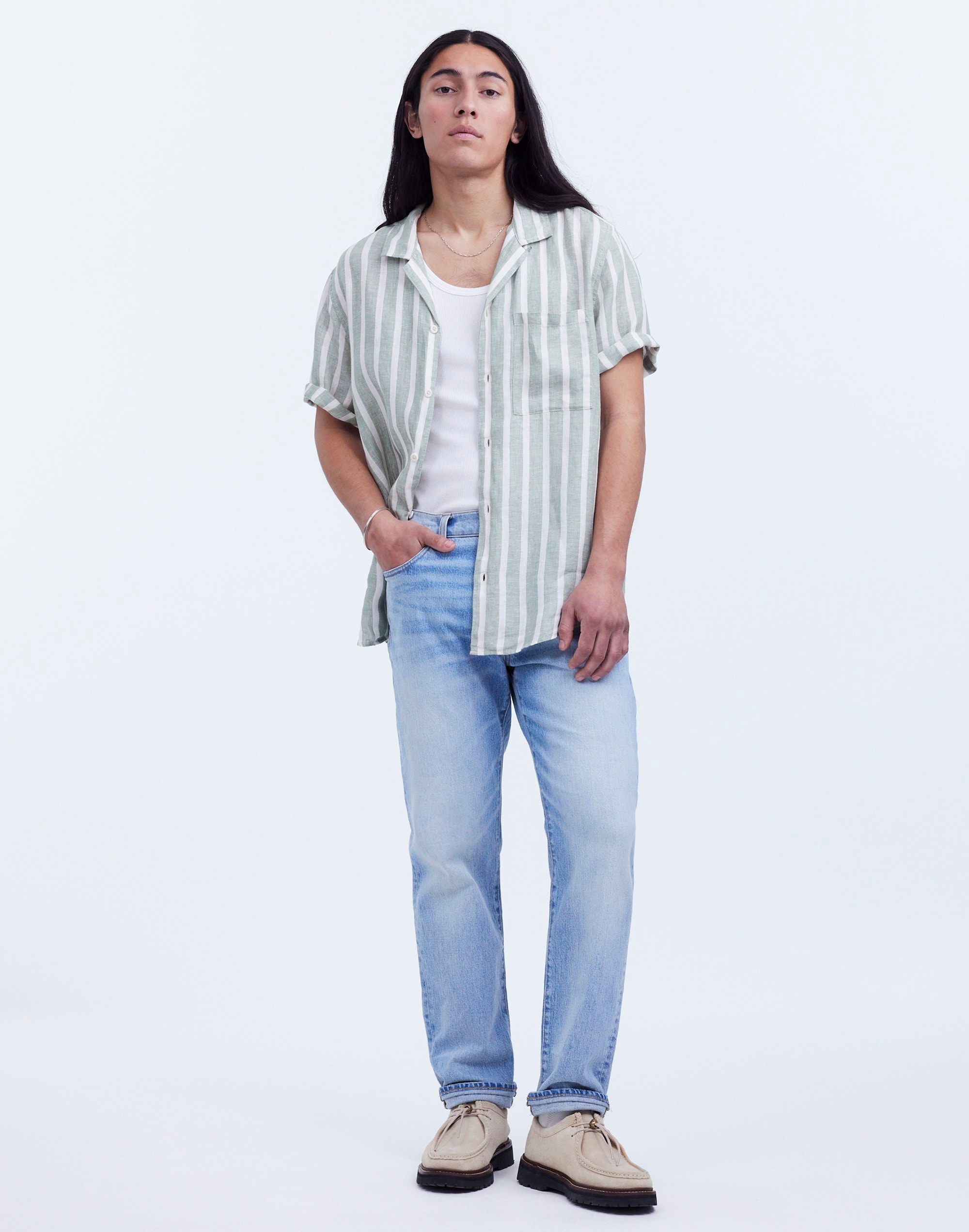 Linen Easy Short-Sleeve Shirt Print