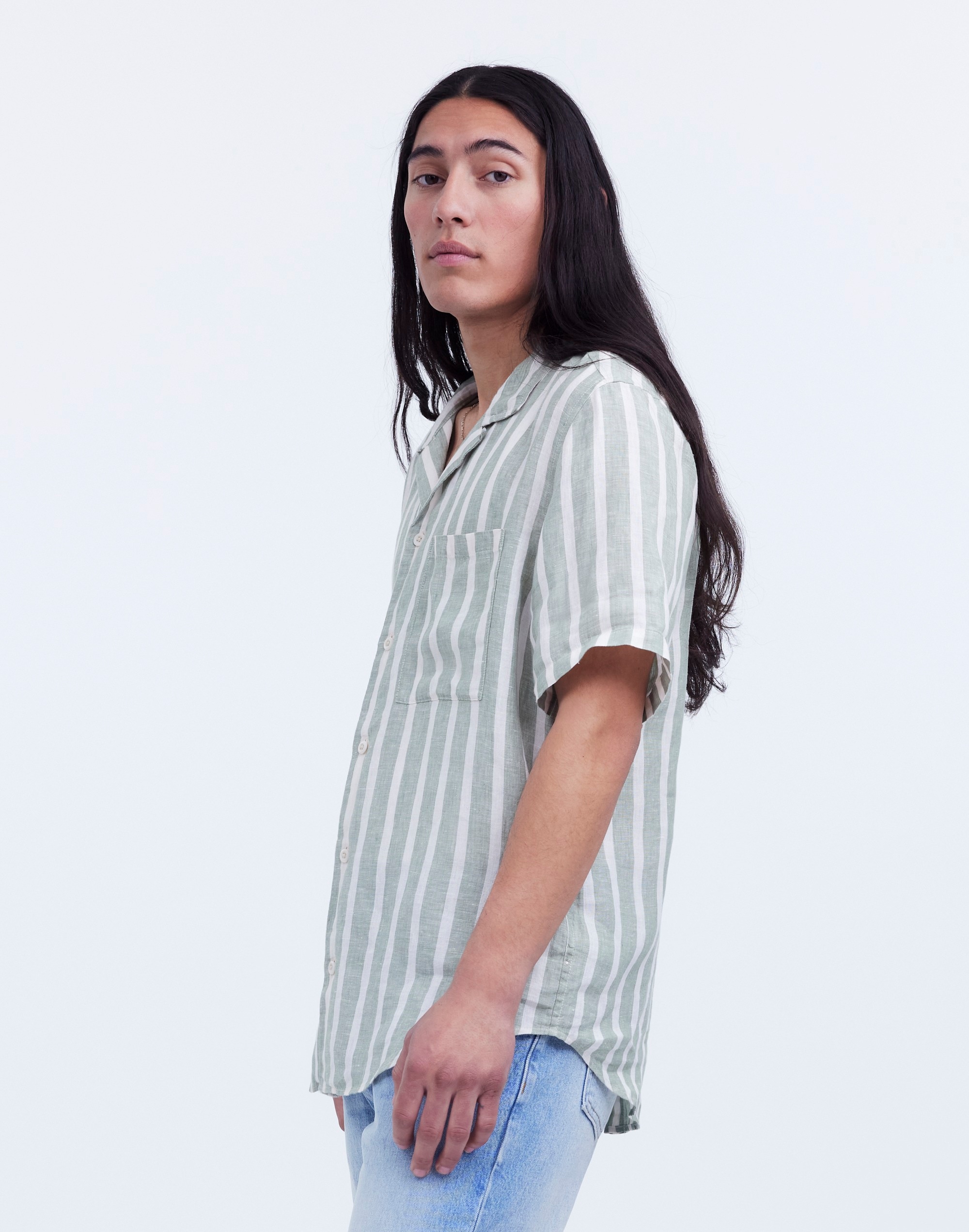 Linen Easy Short-Sleeve Shirt Print