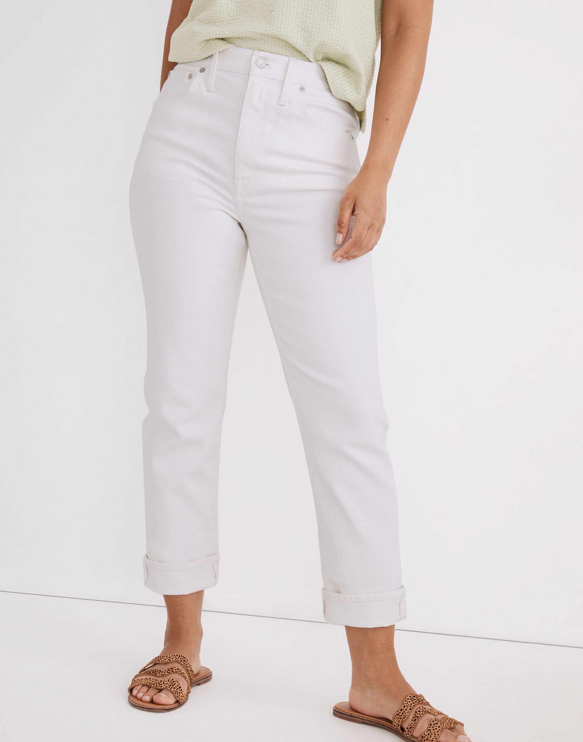 The High-Rise Slim Boyjean in Tile White | Madewell