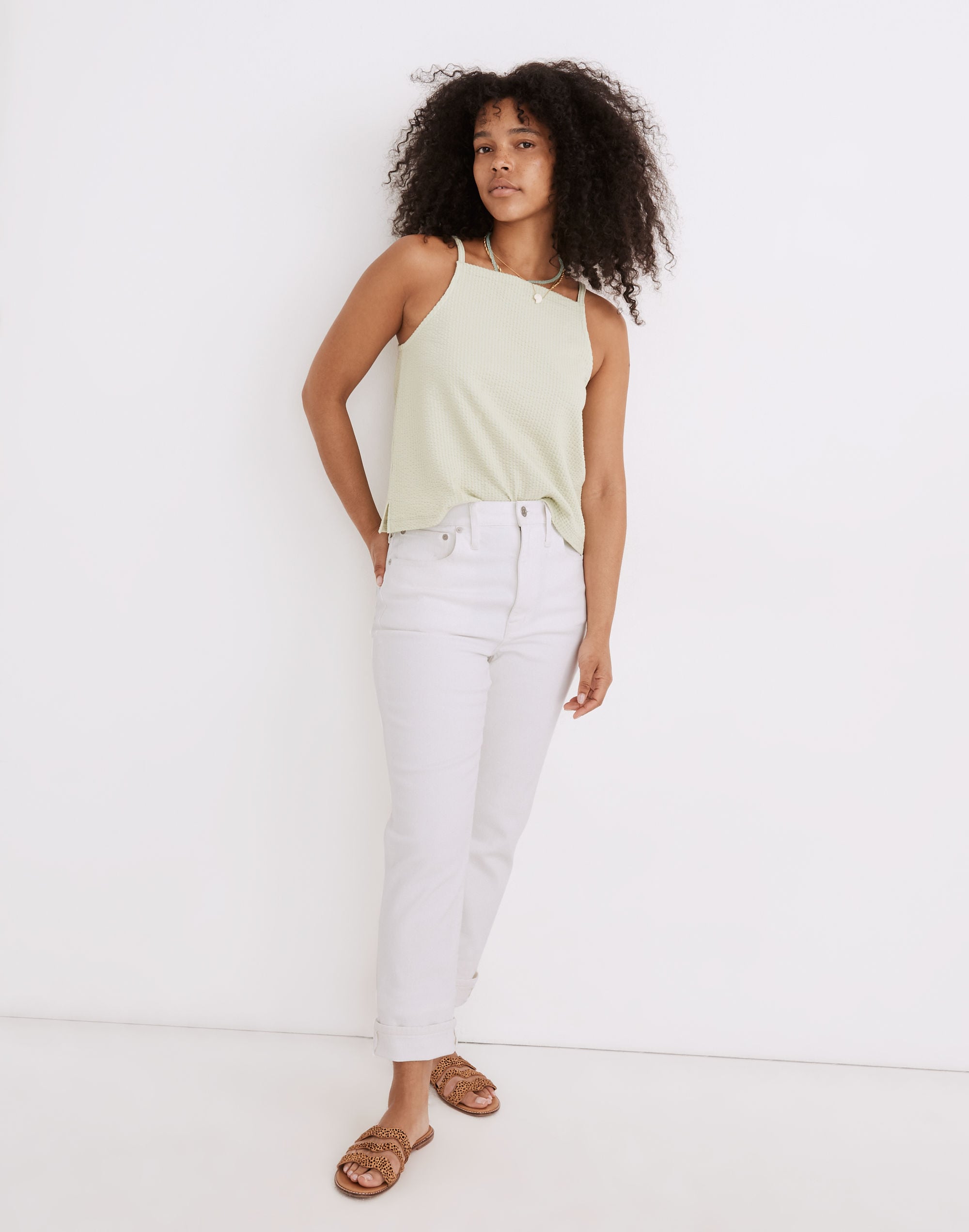 The High-Rise Slim Boyjean in Tile White | Madewell