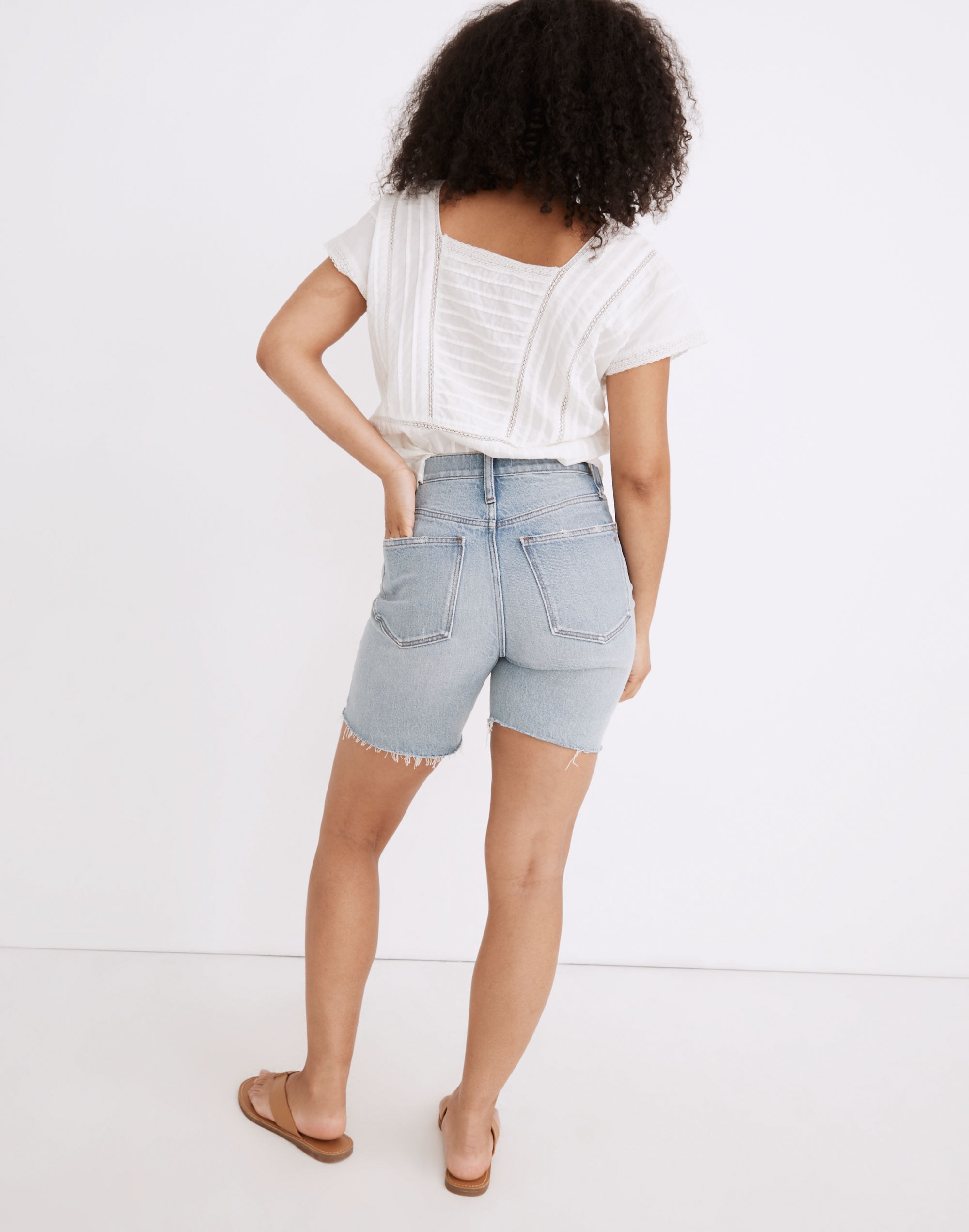 High-Rise Mid-Length Denim Shorts Woodvale Wash: TENCEL™ Denim Edition | Madewell