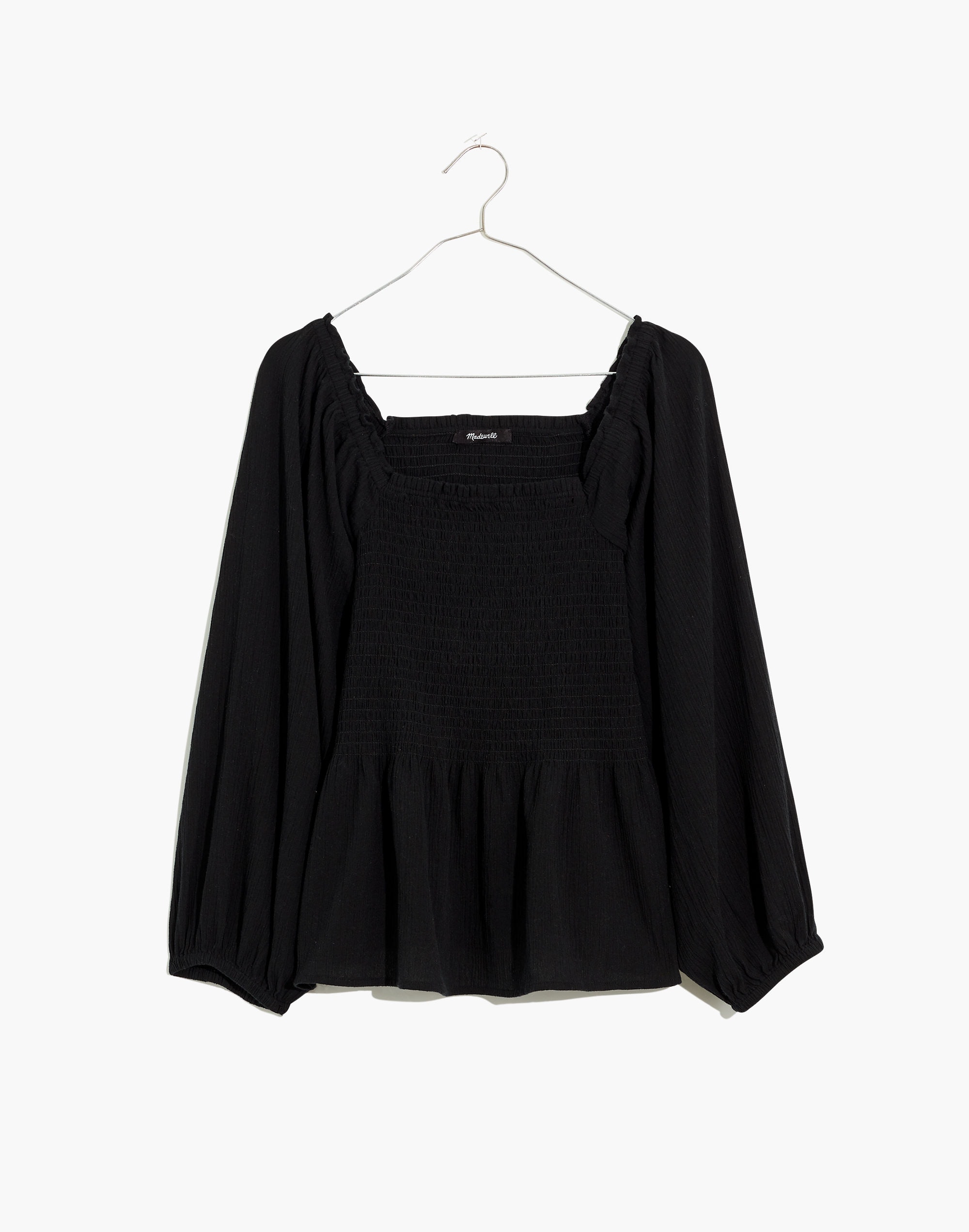 Lucie Smocked Peplum Top | Madewell