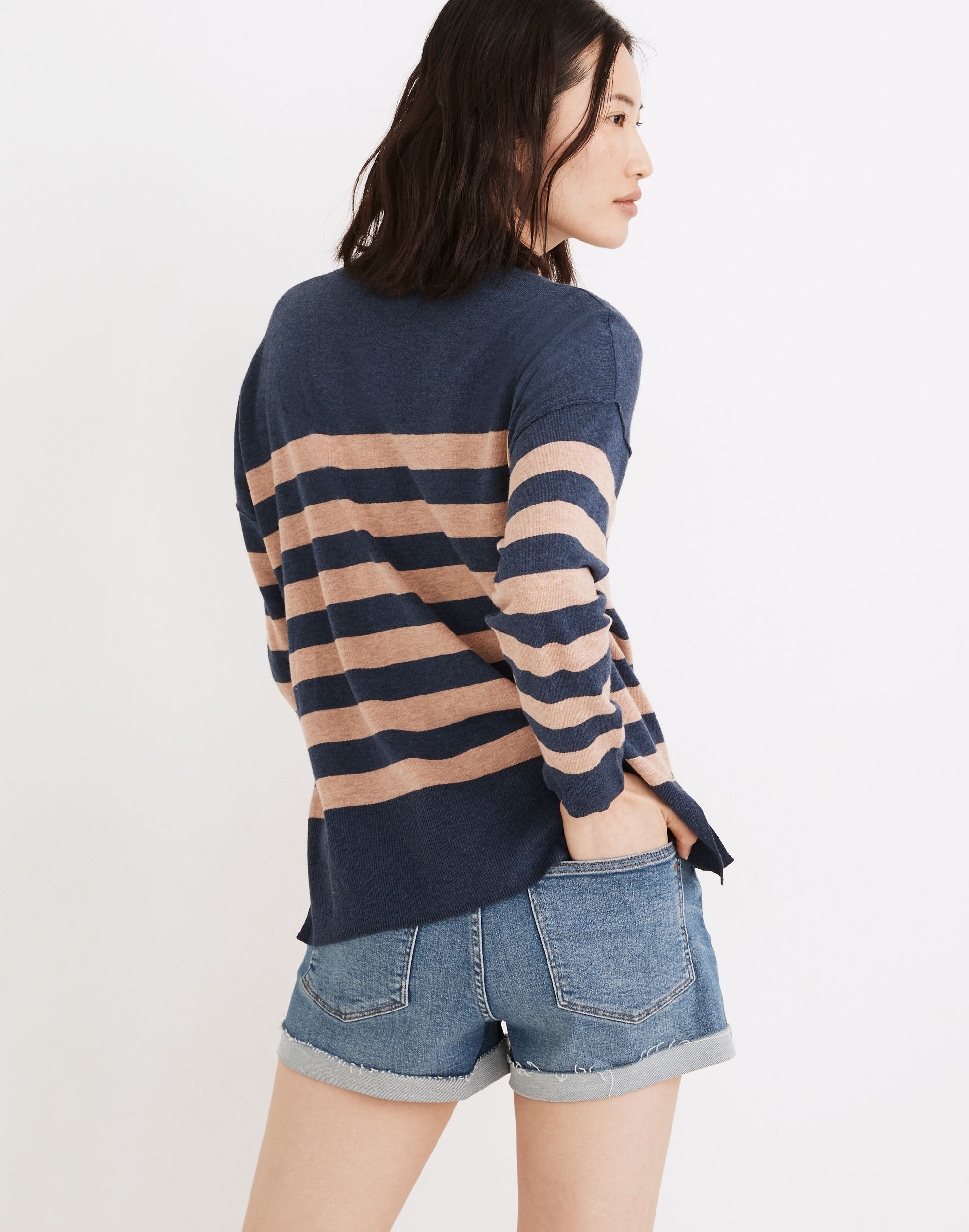 Lightweight Pocket Pullover Sweater in Stripe | Madewell