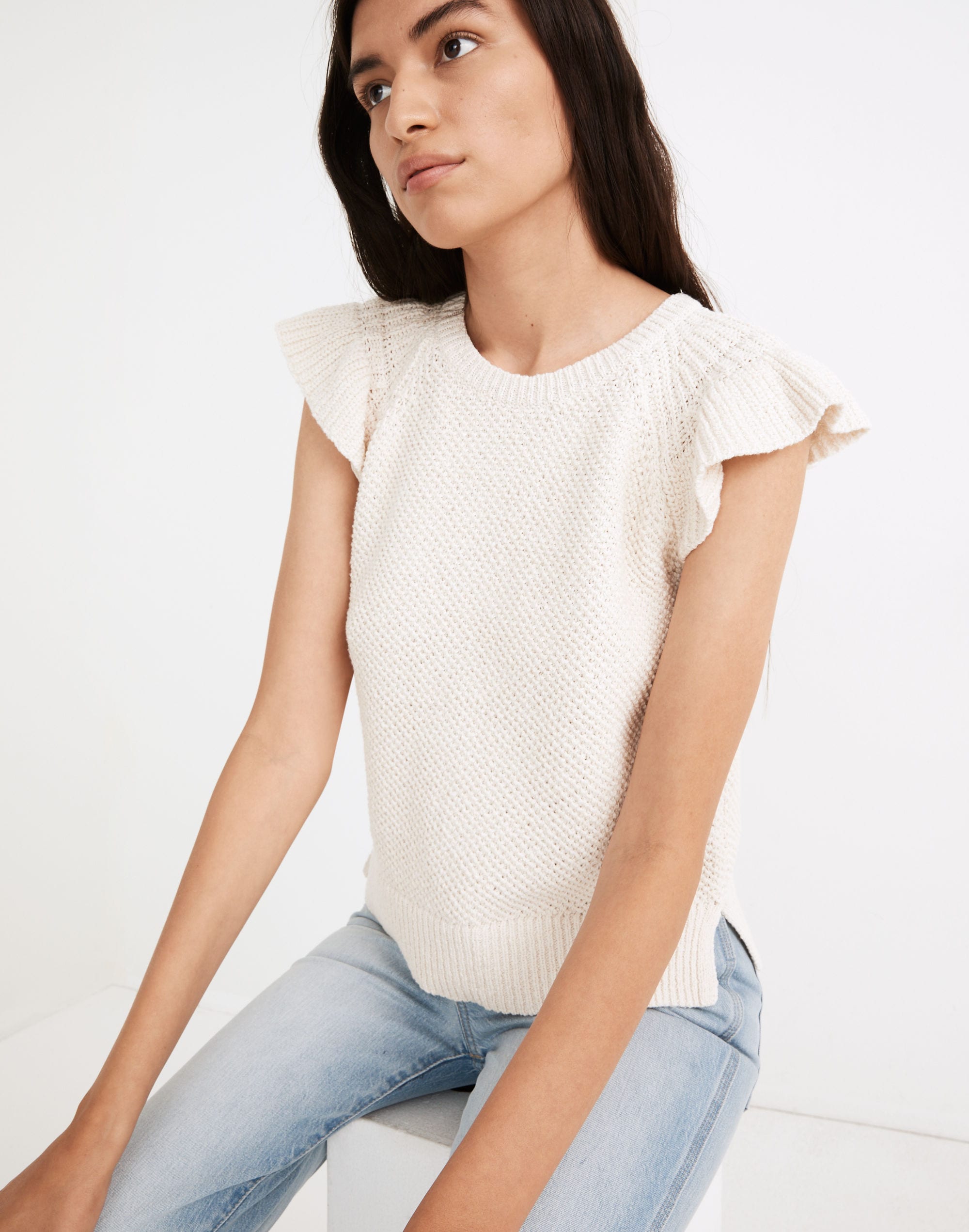 Flutter-Sleeve Sweater Tank | Madewell