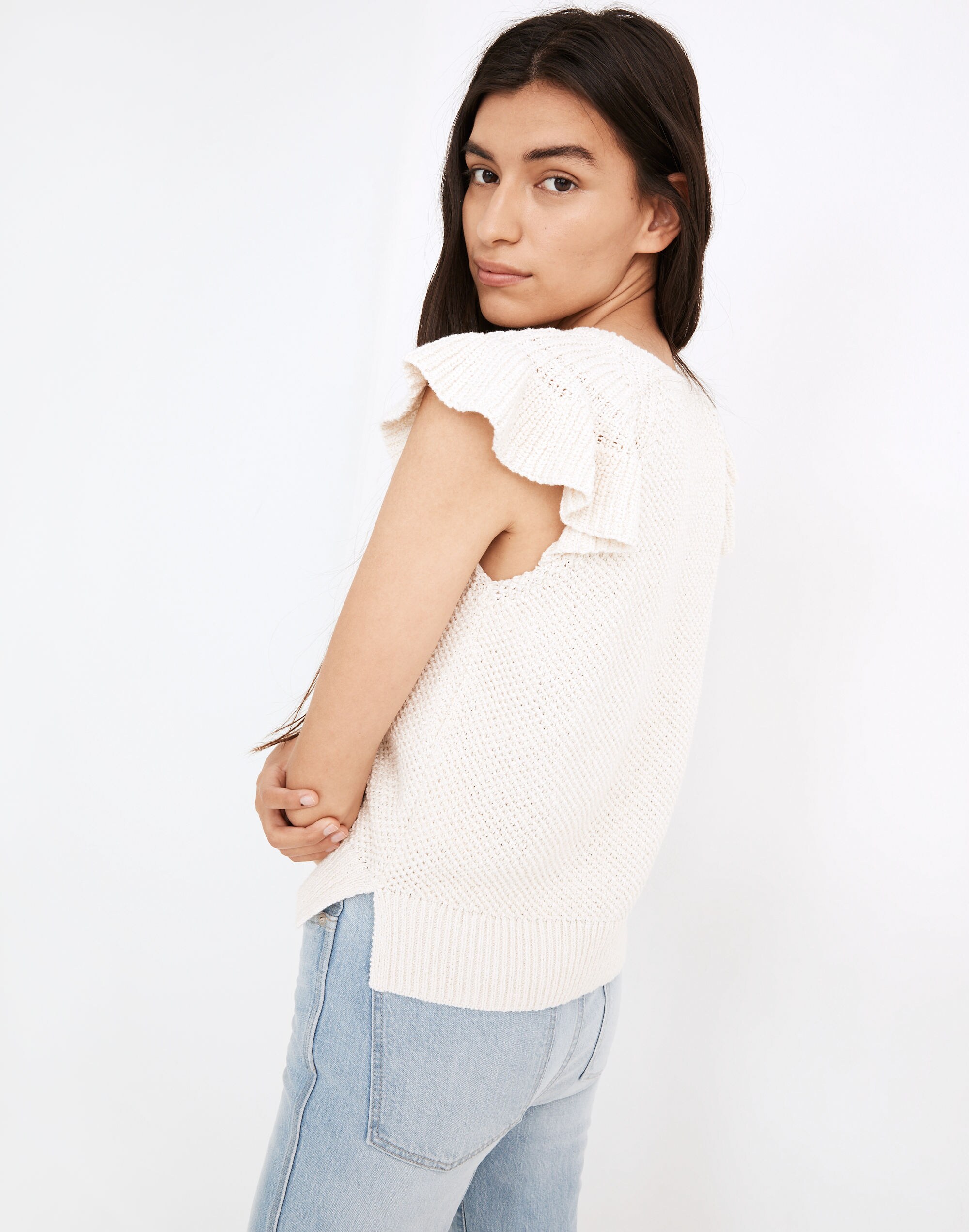 Flutter-Sleeve Sweater Tank | Madewell