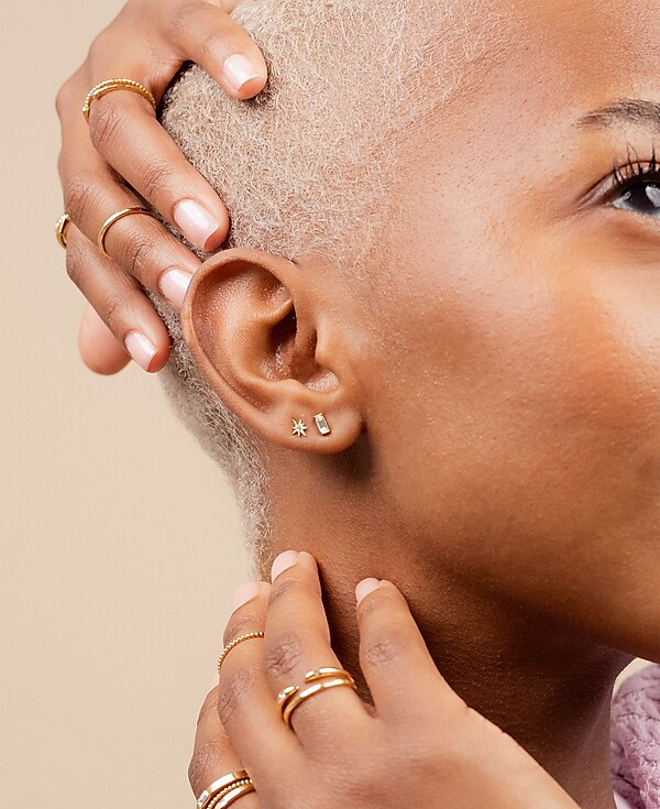 Katie Dean Jewelry&trade; 18k Gold-Plated Crystal Baguette Stud Earrings