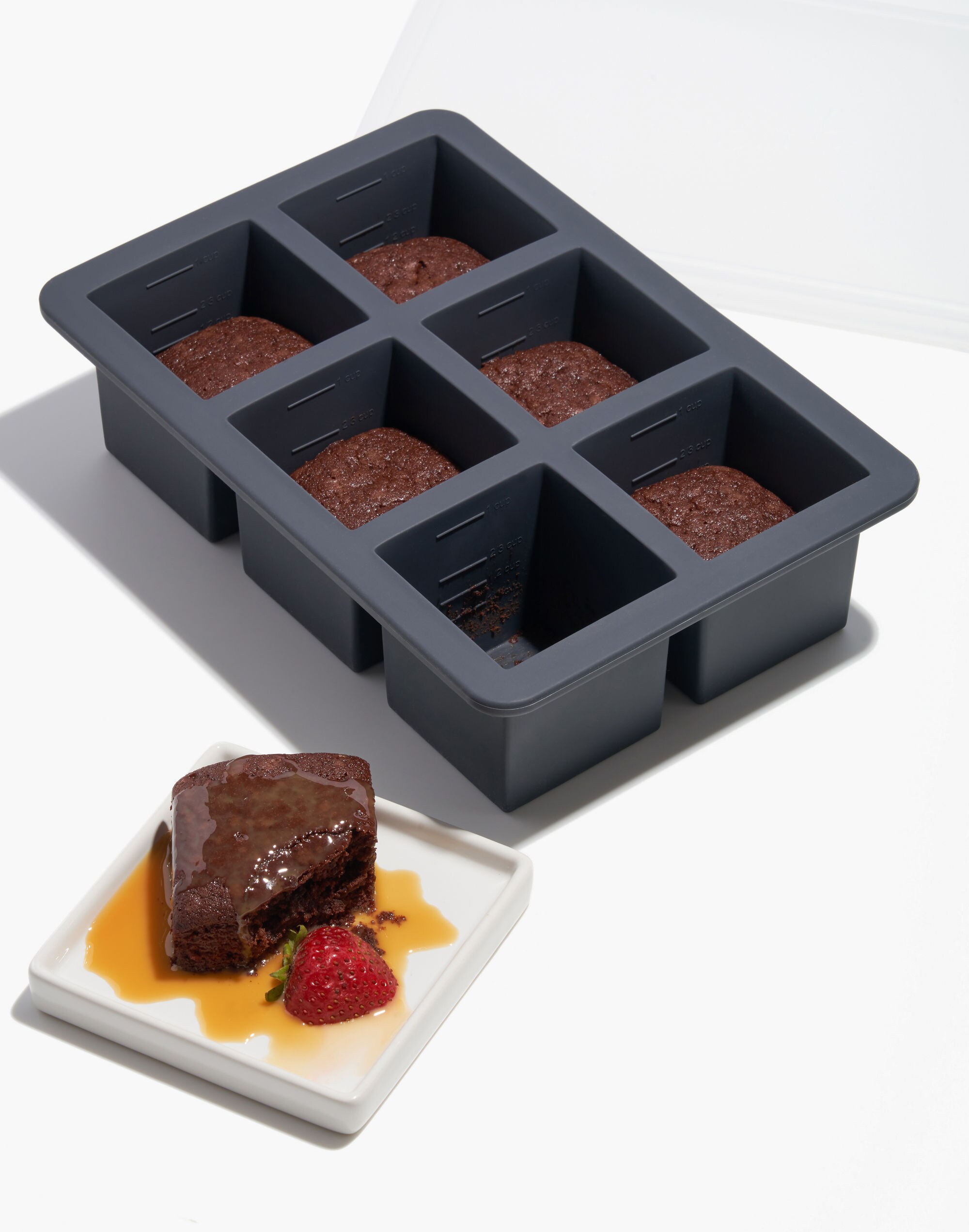 W&P Set of 2 4-Cube Silicone Cup Cube Freezer Trays w/ Lids 