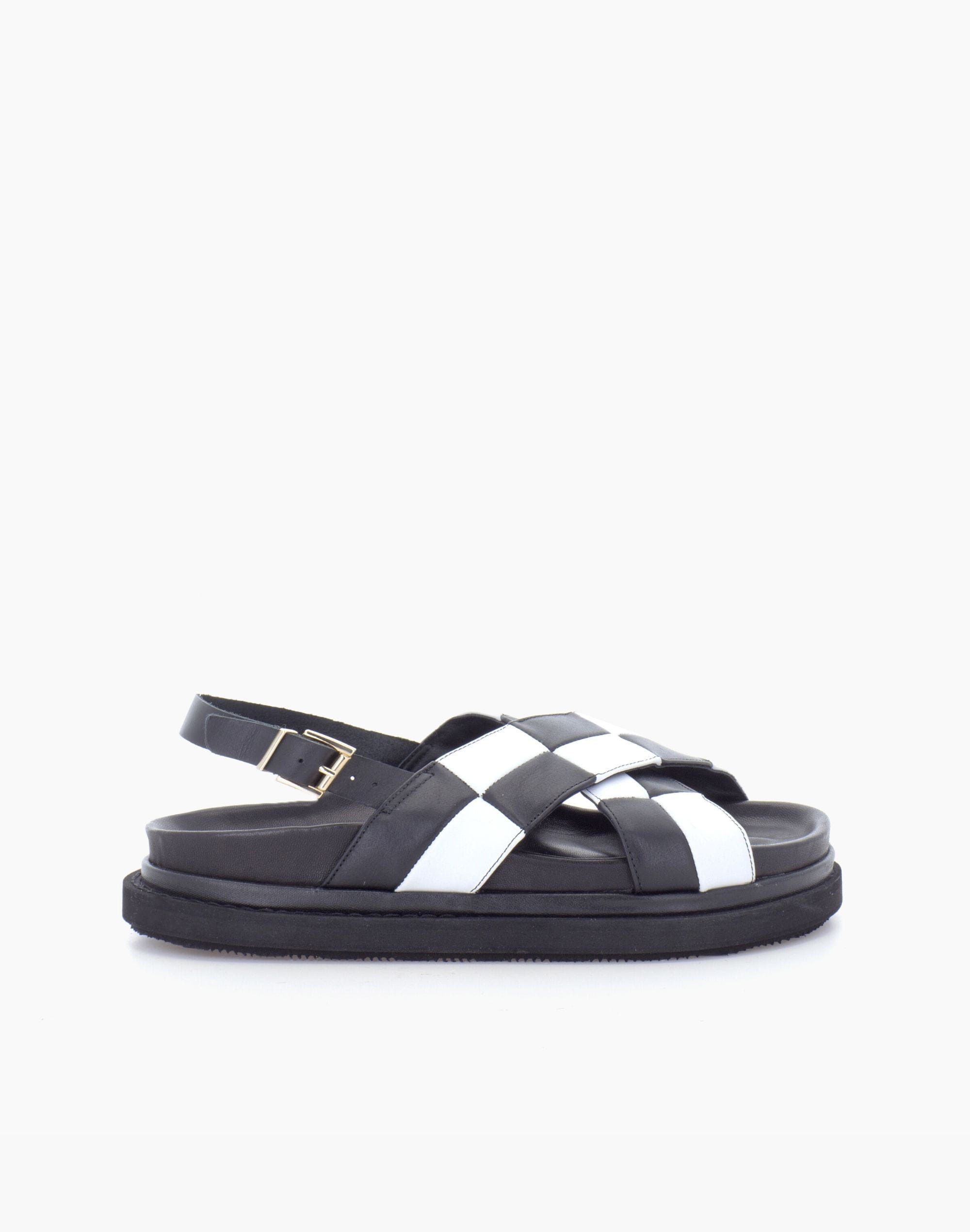 ALOHAS Marshmallow Scacchi Black & White Sandal