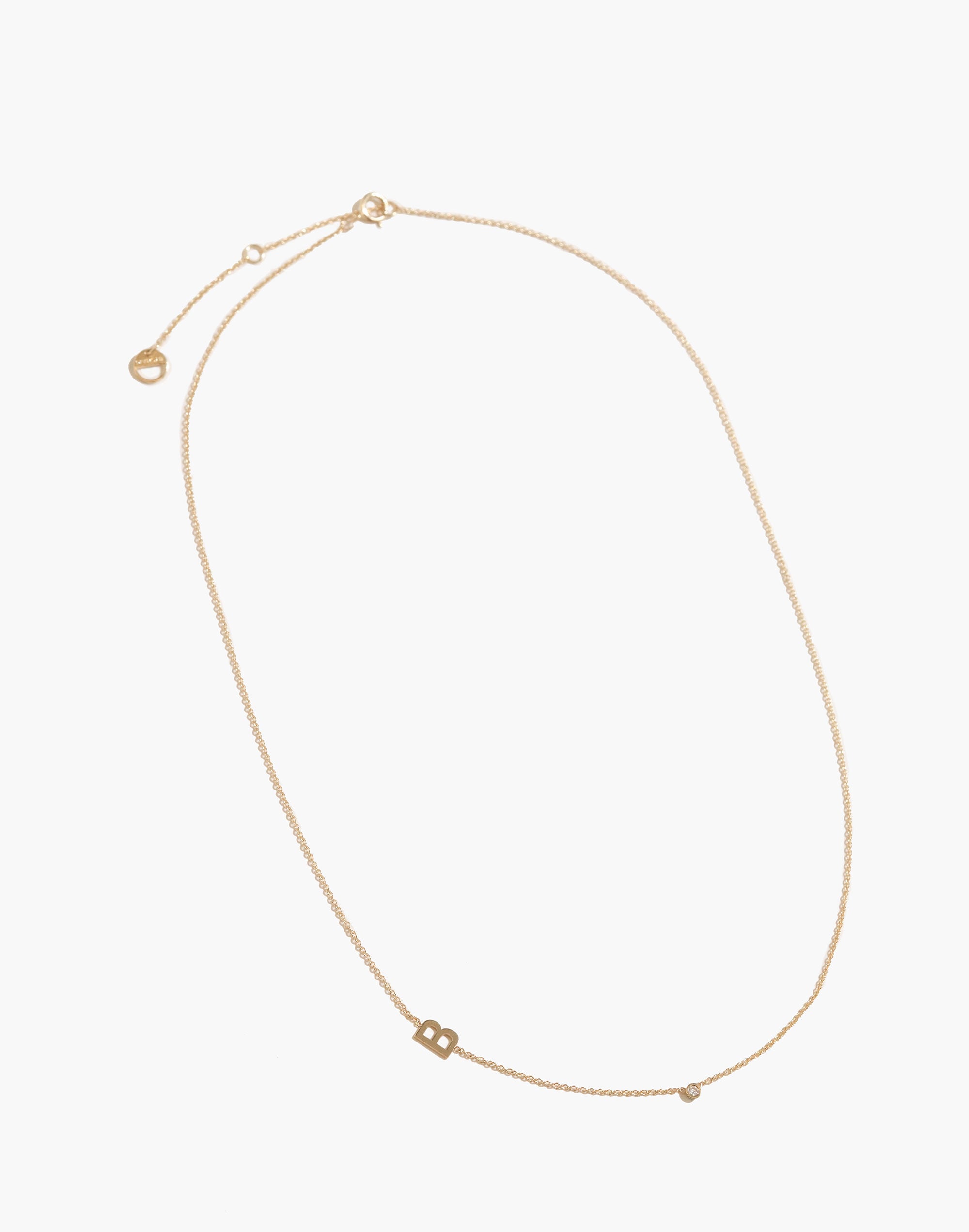 BYCHARI ASYMMETRICAL INITIAL & DIAMOND NECKLACE | Madewell